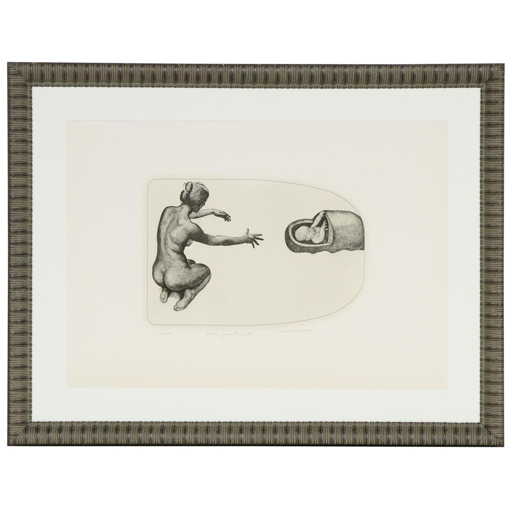 Marvin Hayes Biblical Etching "Moses - From the Nile", 1976