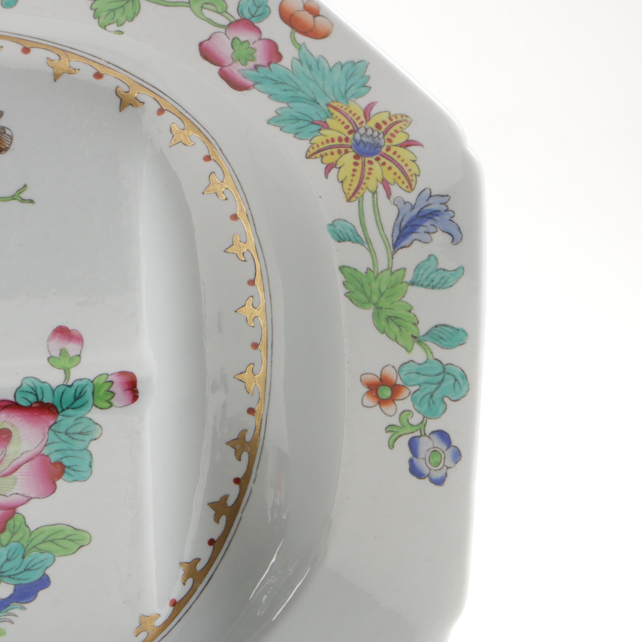 Josiah Spode Stone China Transferware Serving Platter with Gilt Trim, 1805-30