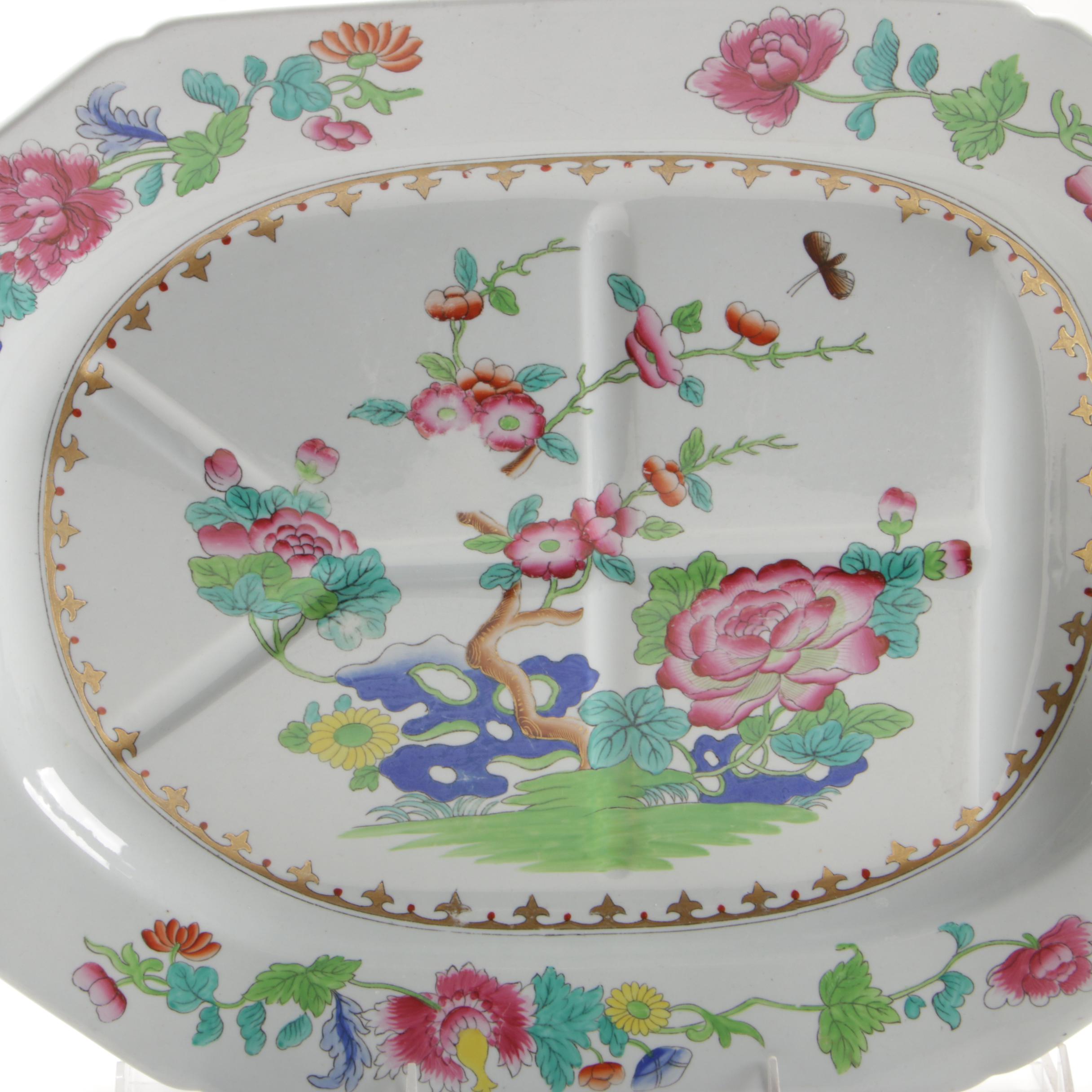 Josiah Spode Stone China Transferware Serving Platter with Gilt Trim, 1805-30