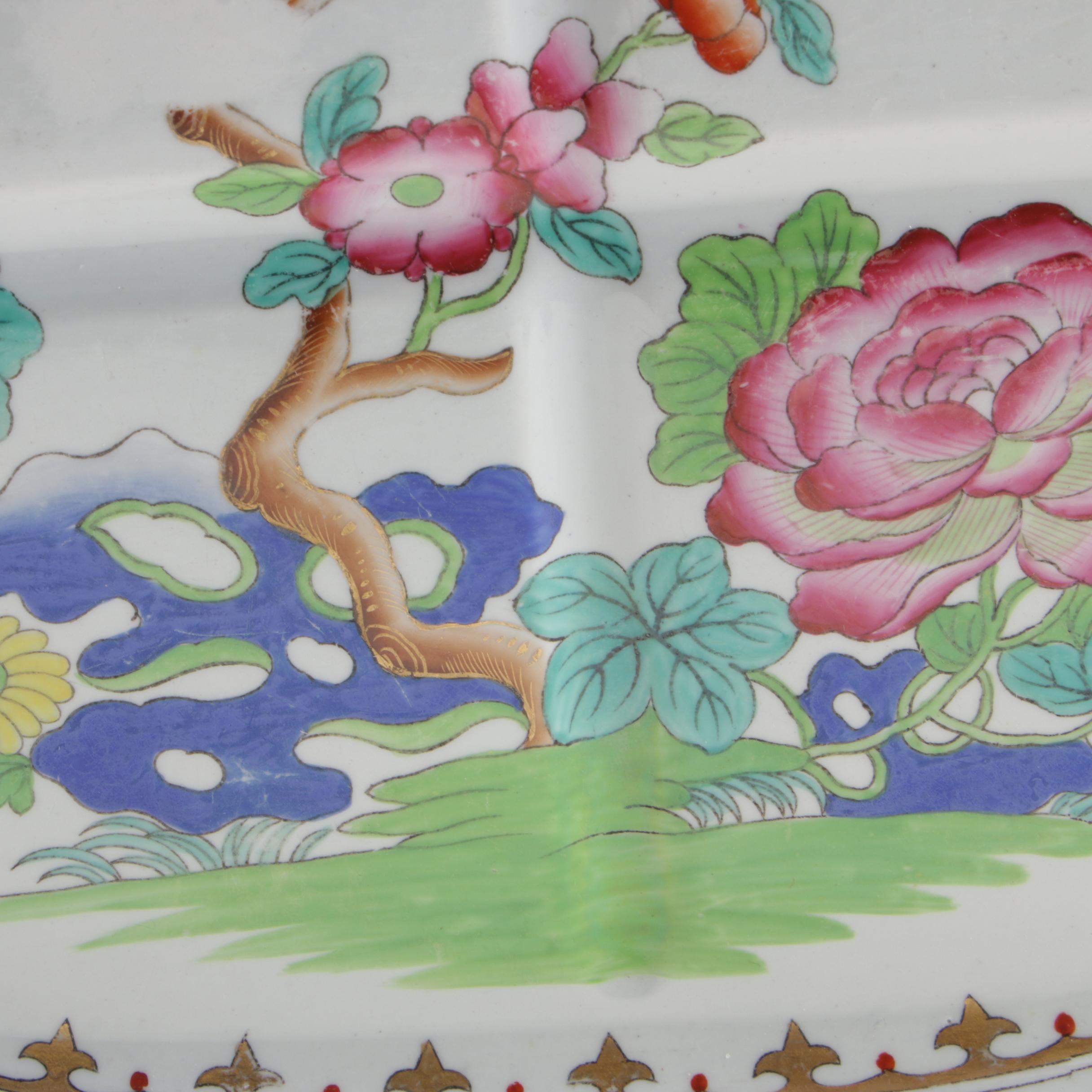 Josiah Spode Stone China Transferware Serving Platter with Gilt Trim, 1805-30