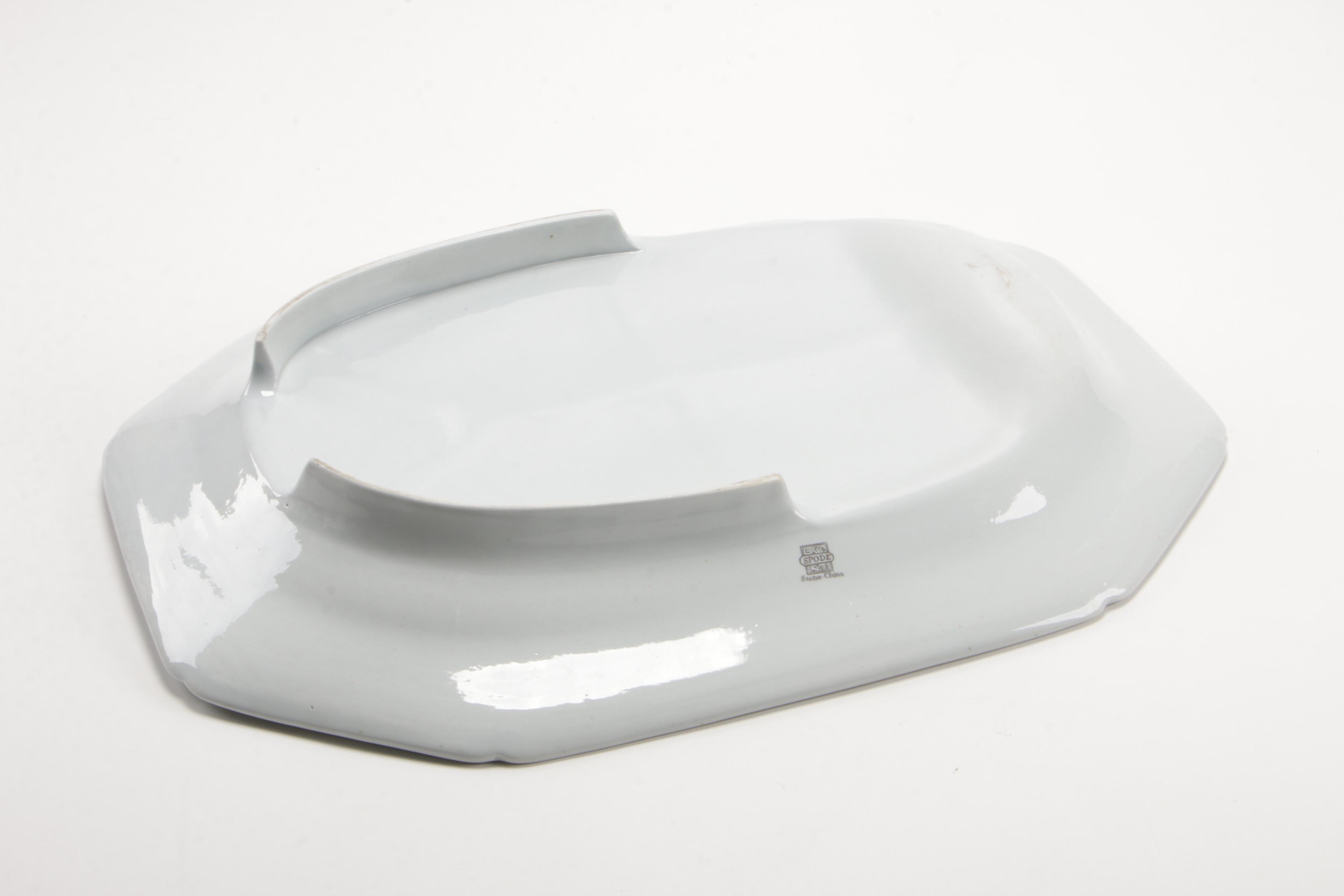 Josiah Spode Stone China Transferware Serving Platter with Gilt Trim, 1805-30