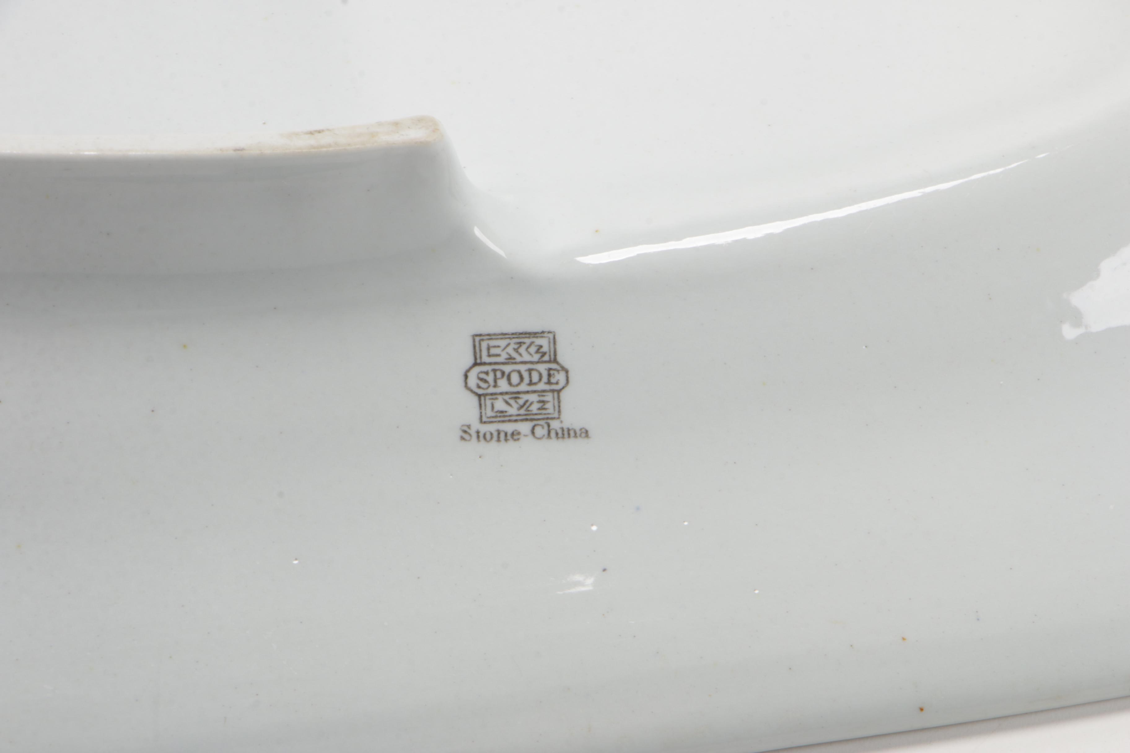 Josiah Spode Stone China Transferware Serving Platter with Gilt Trim, 1805-30