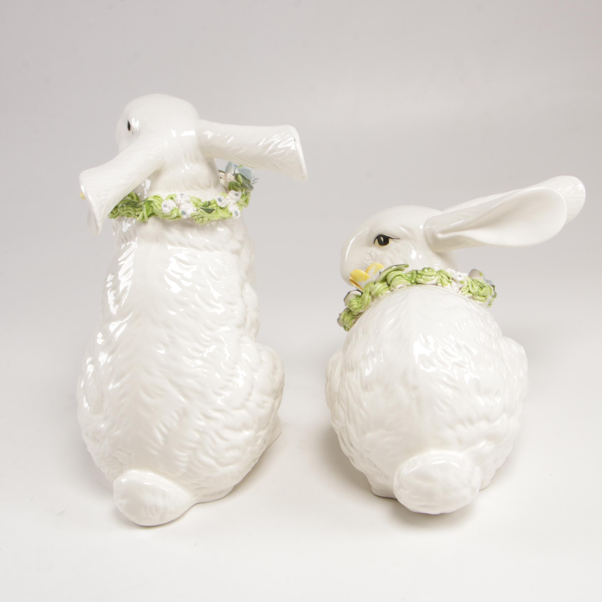 Ceramic Rabbit Figurines, Late 20th Century
