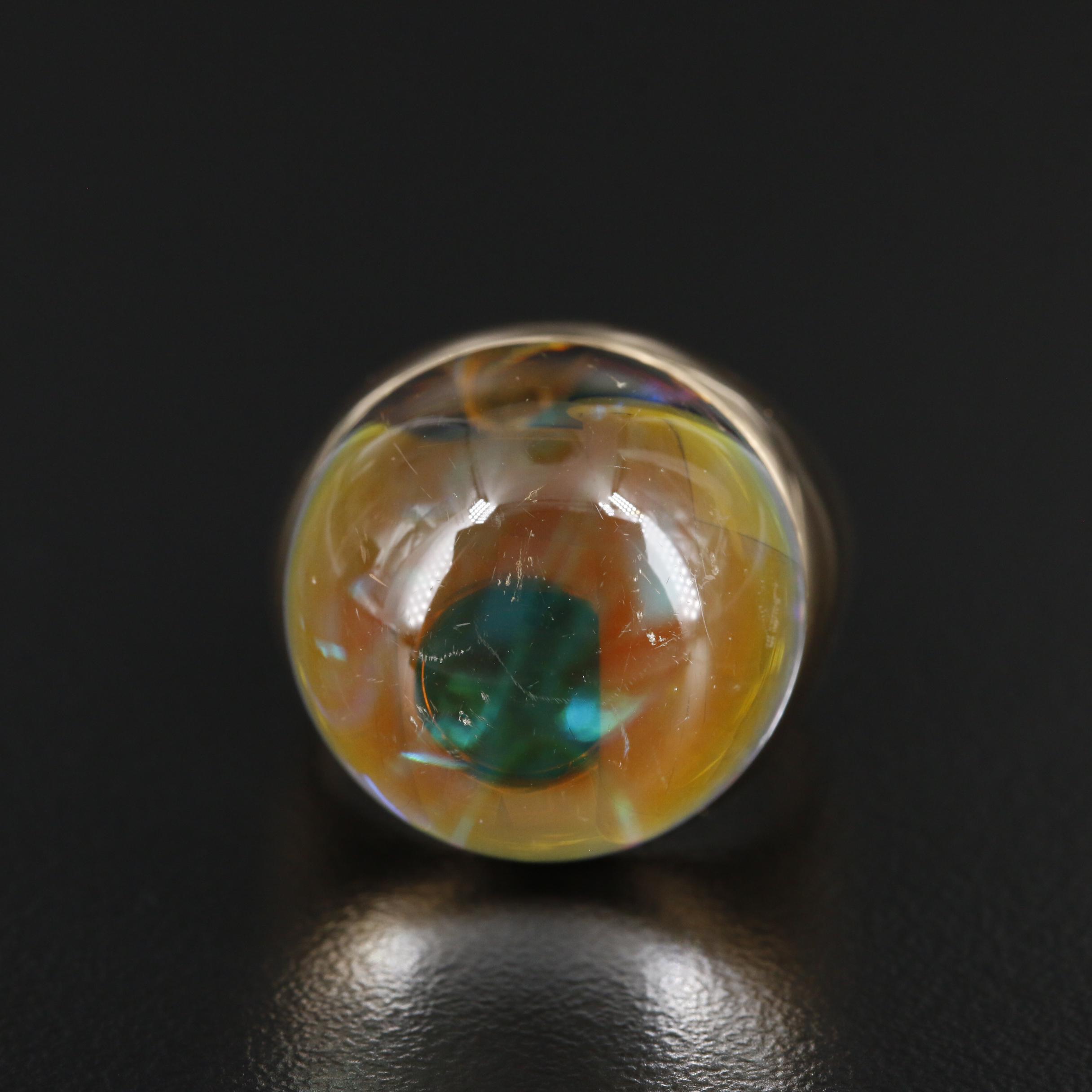 18K Gold Baccarat Crystal Ring