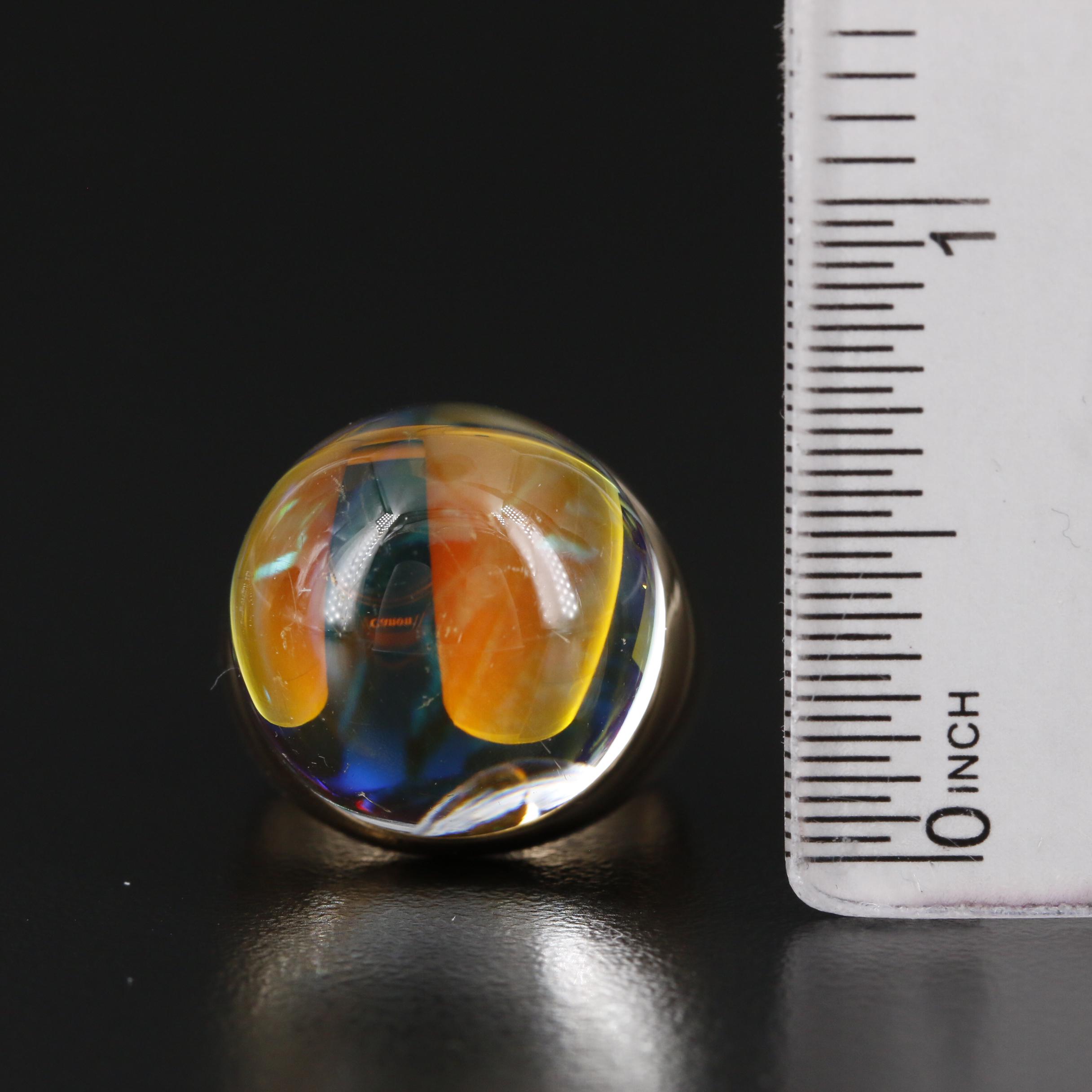 18K Gold Baccarat Crystal Ring