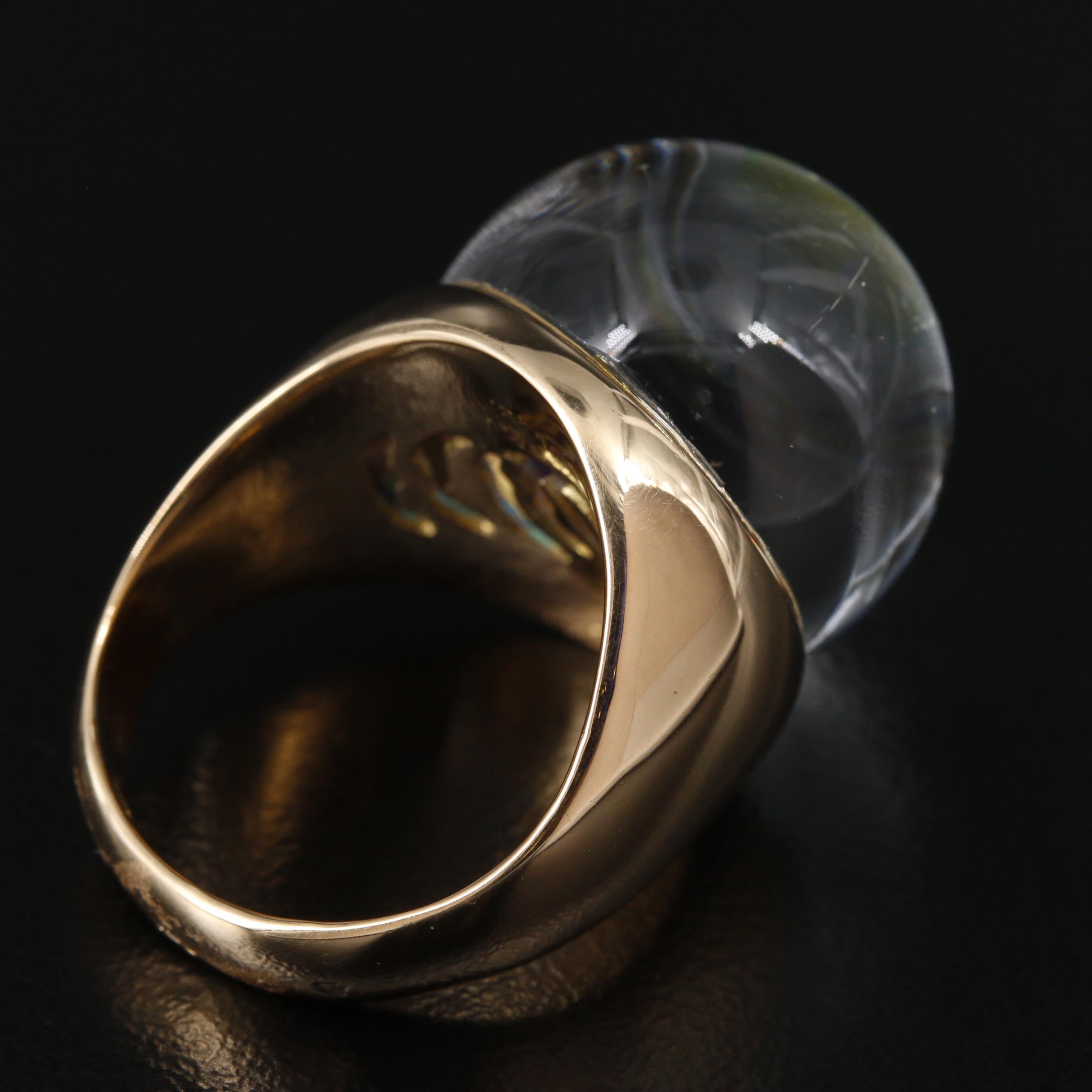 18K Gold Baccarat Crystal Ring