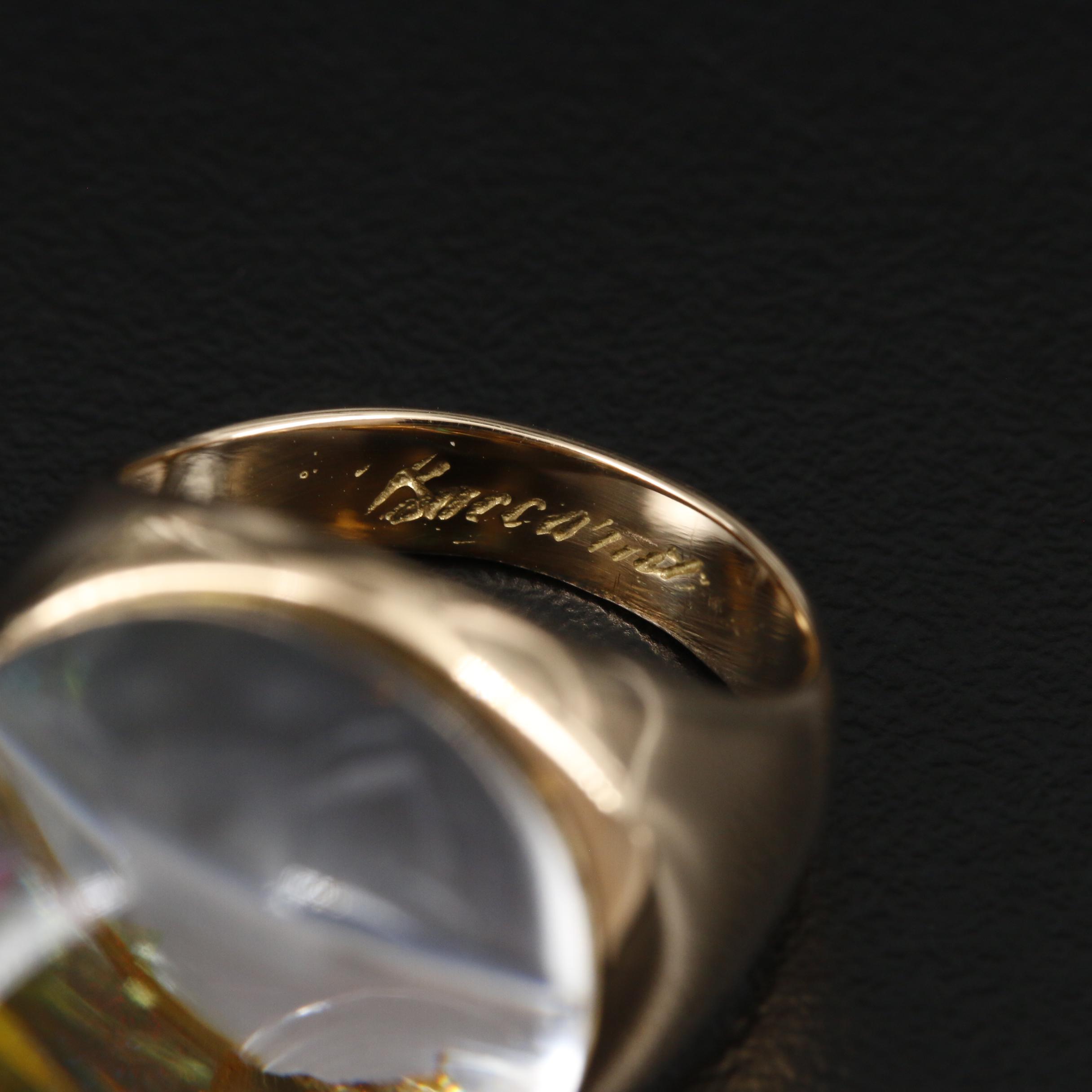 18K Gold Baccarat Crystal Ring