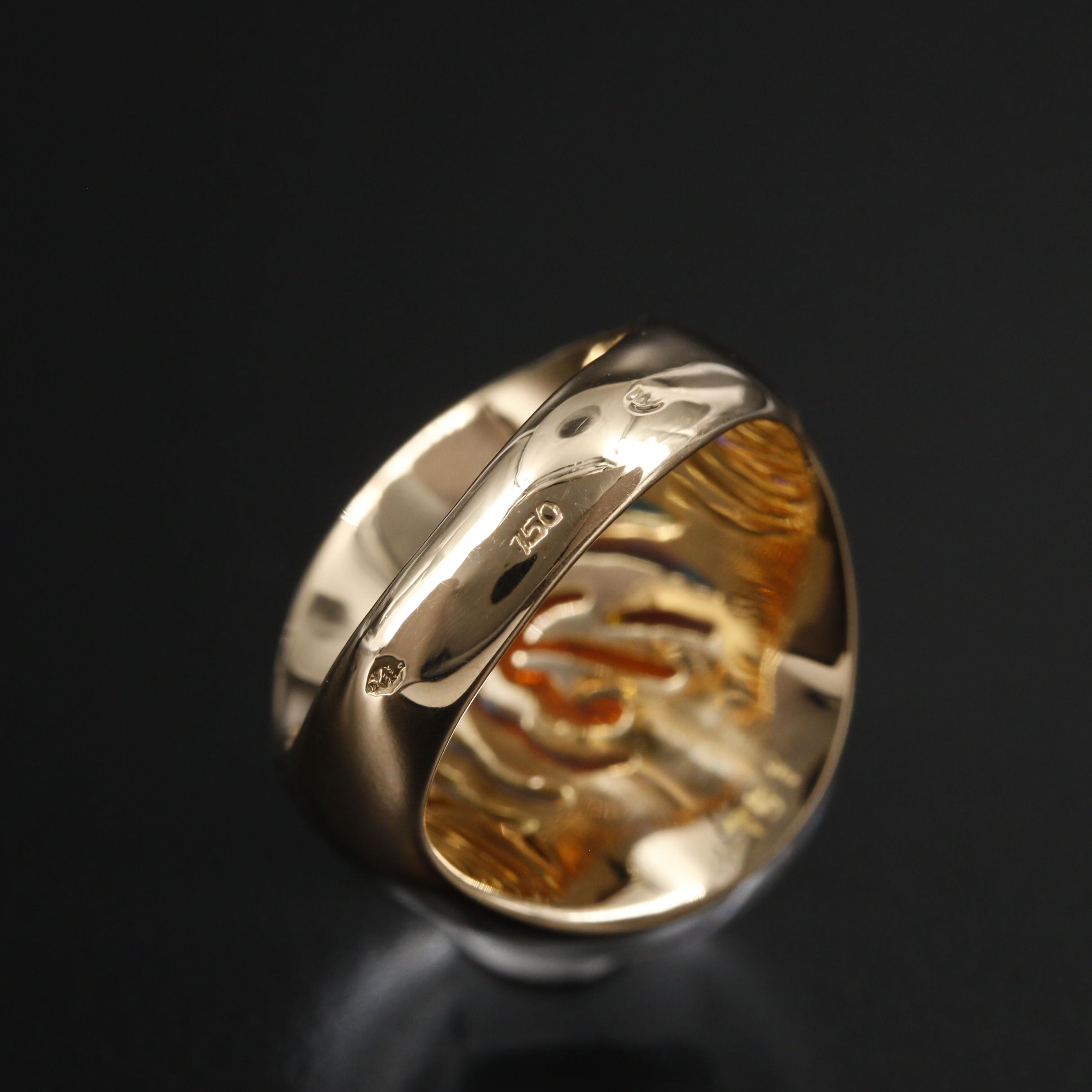 18K Gold Baccarat Crystal Ring