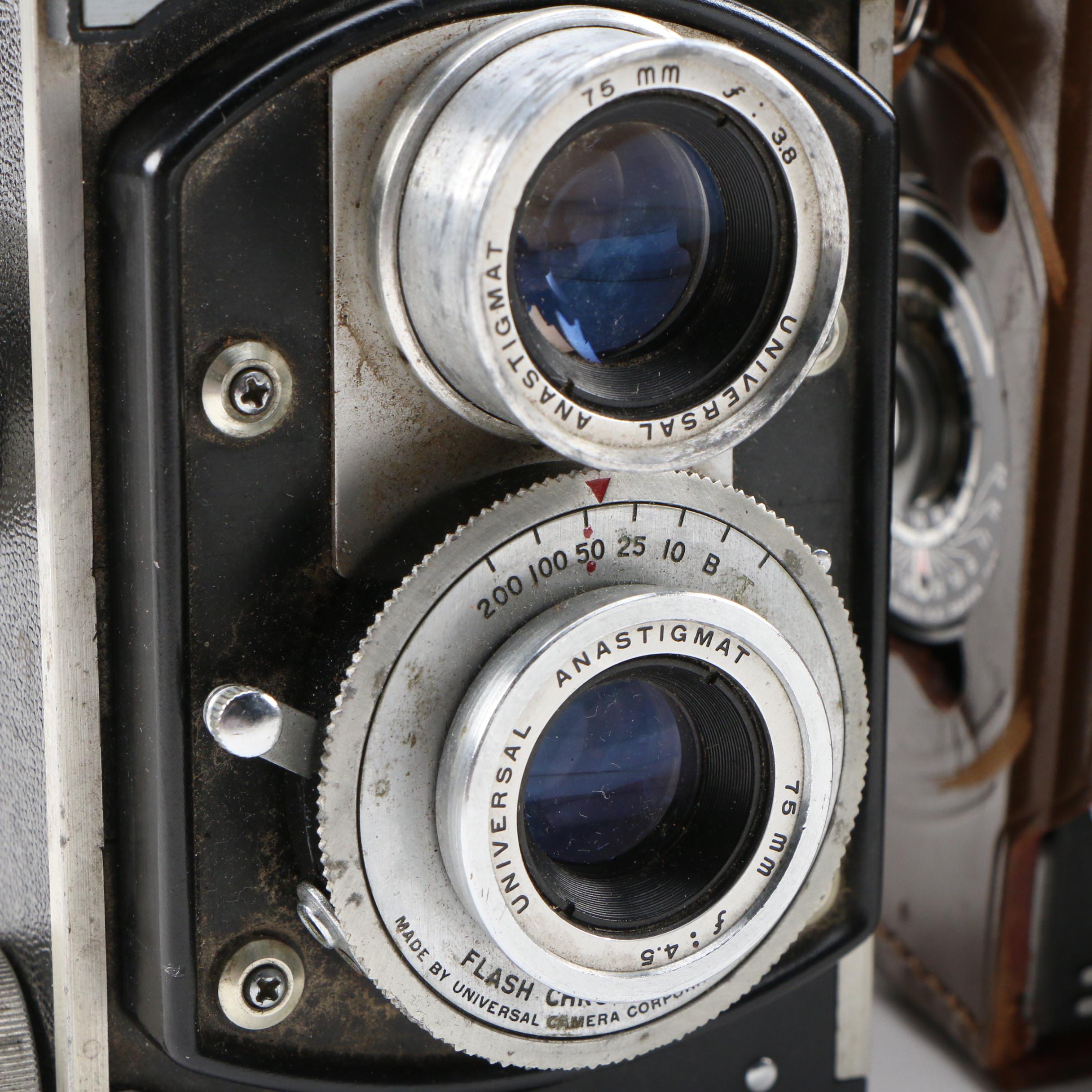 Minolta Autocord, Airesflex and Universal Uniflex II Flash Cameras, 1940s-1950s