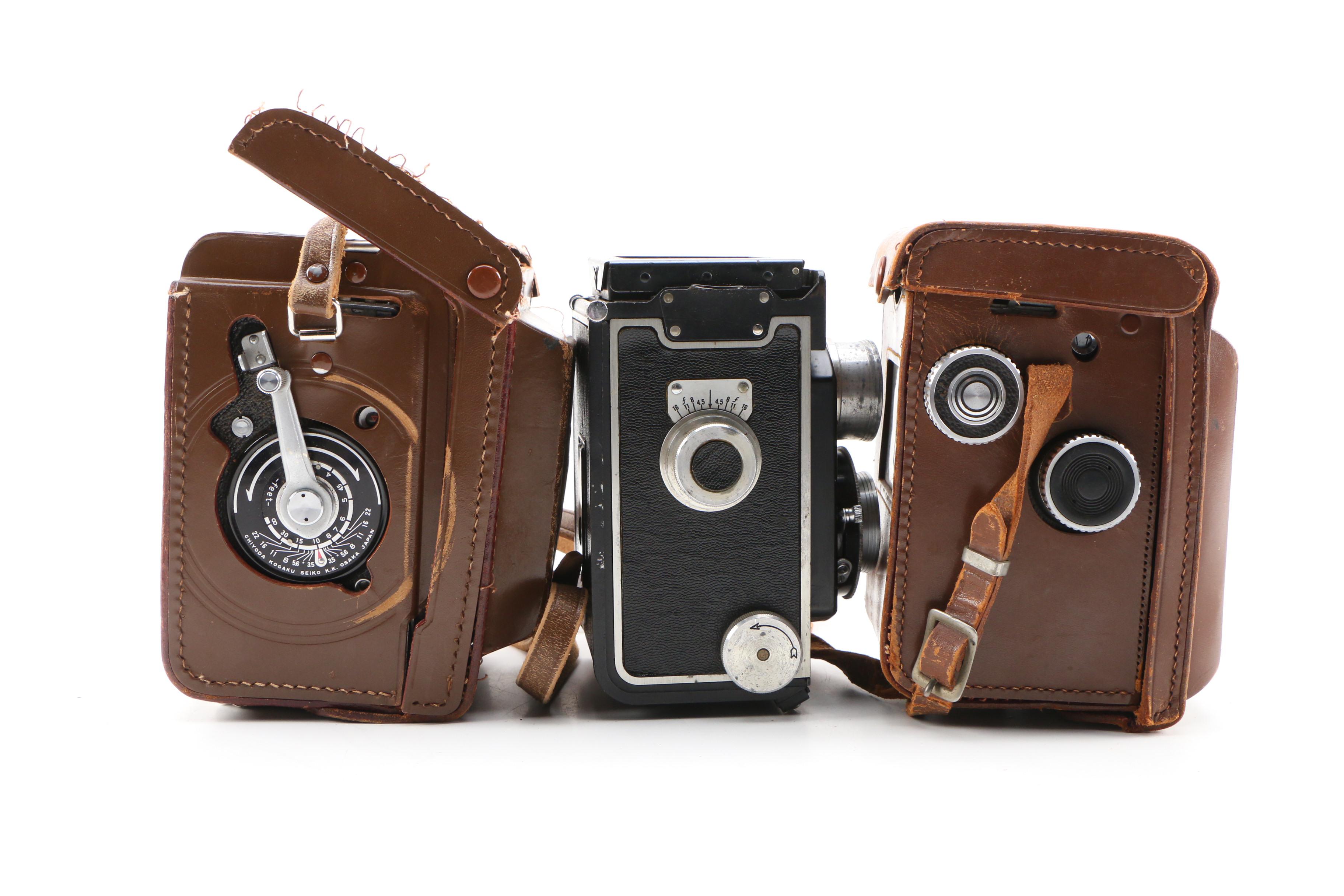 Minolta Autocord, Airesflex and Universal Uniflex II Flash Cameras, 1940s-1950s