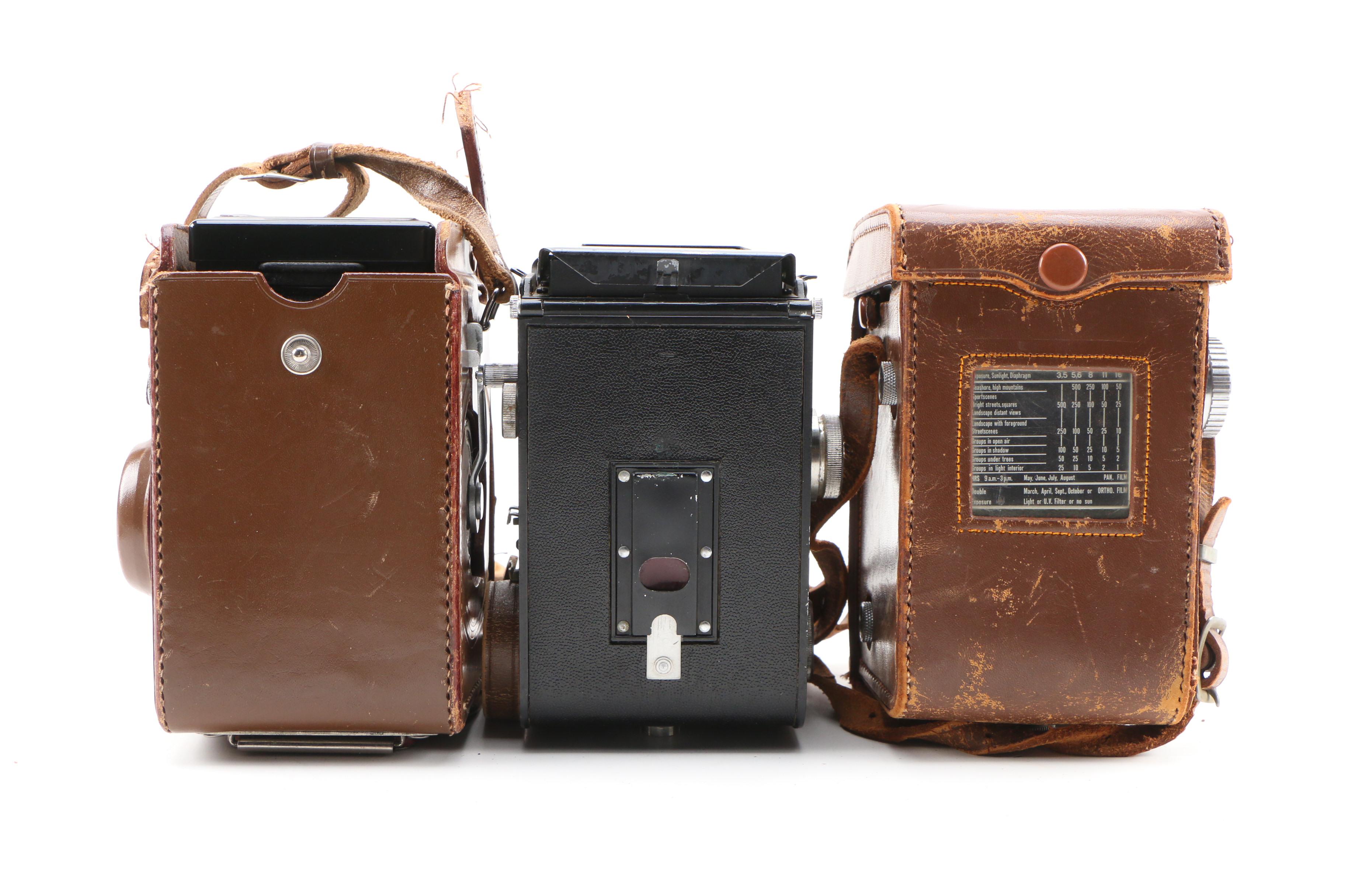 Minolta Autocord, Airesflex and Universal Uniflex II Flash Cameras, 1940s-1950s