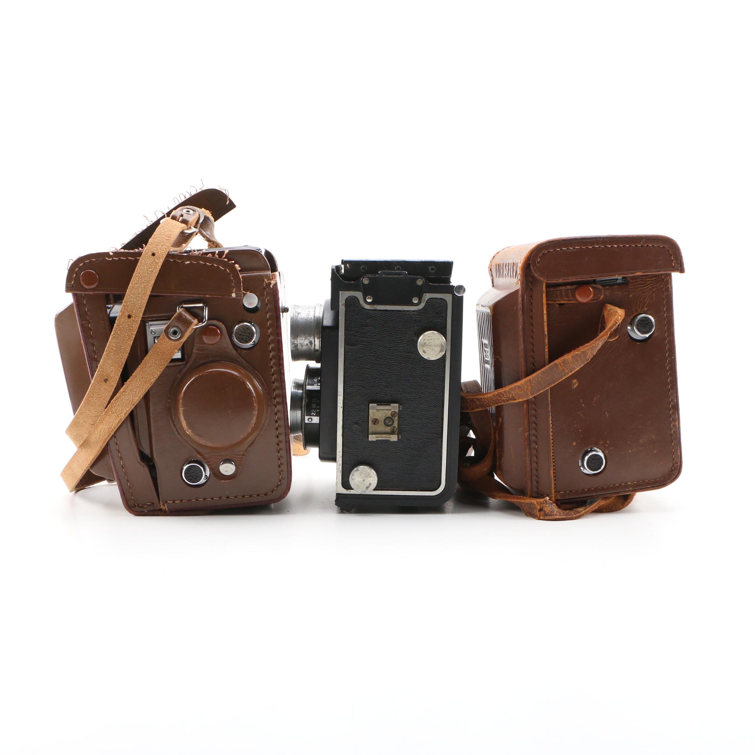 Minolta Autocord, Airesflex and Universal Uniflex II Flash Cameras, 1940s-1950s