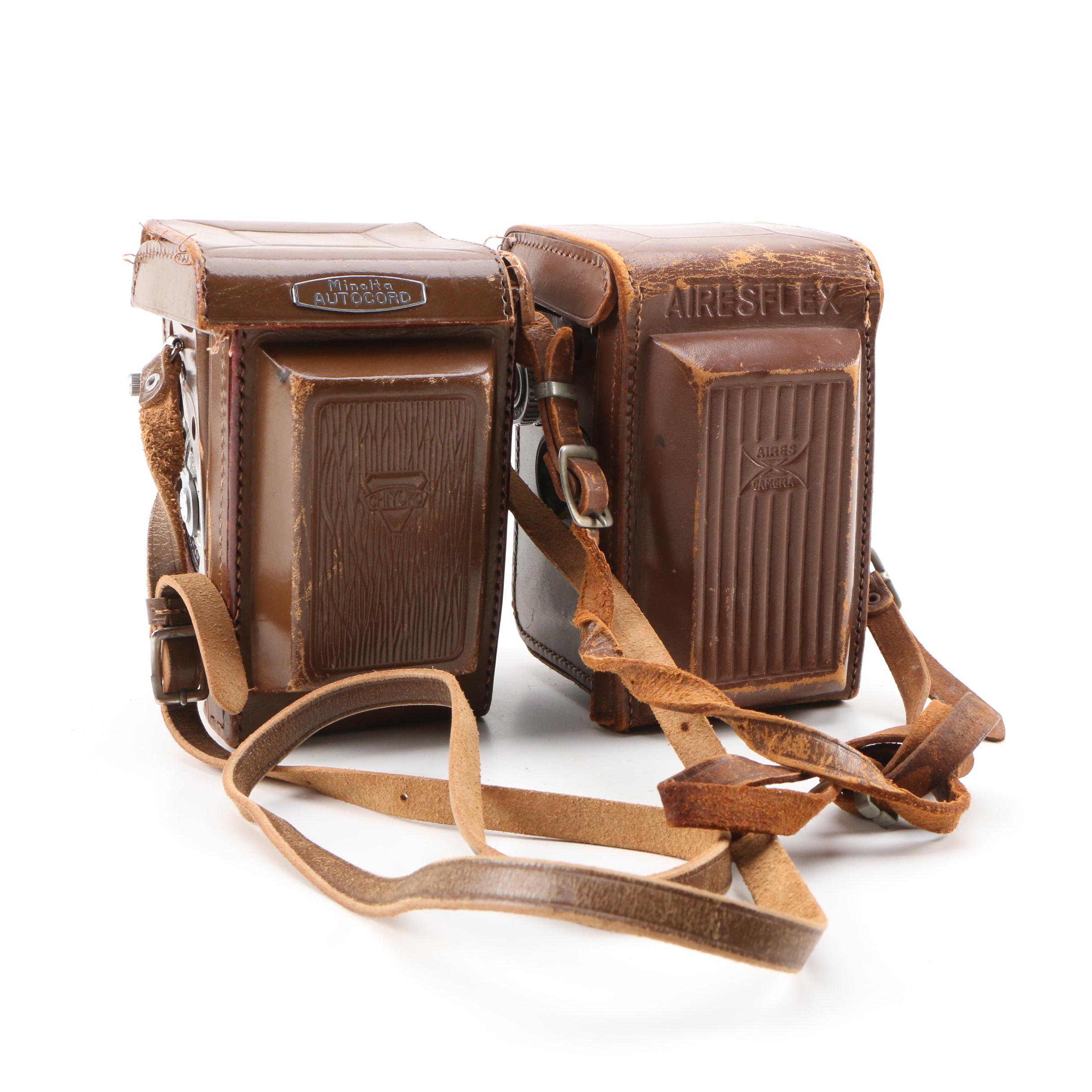 Minolta Autocord, Airesflex and Universal Uniflex II Flash Cameras, 1940s-1950s