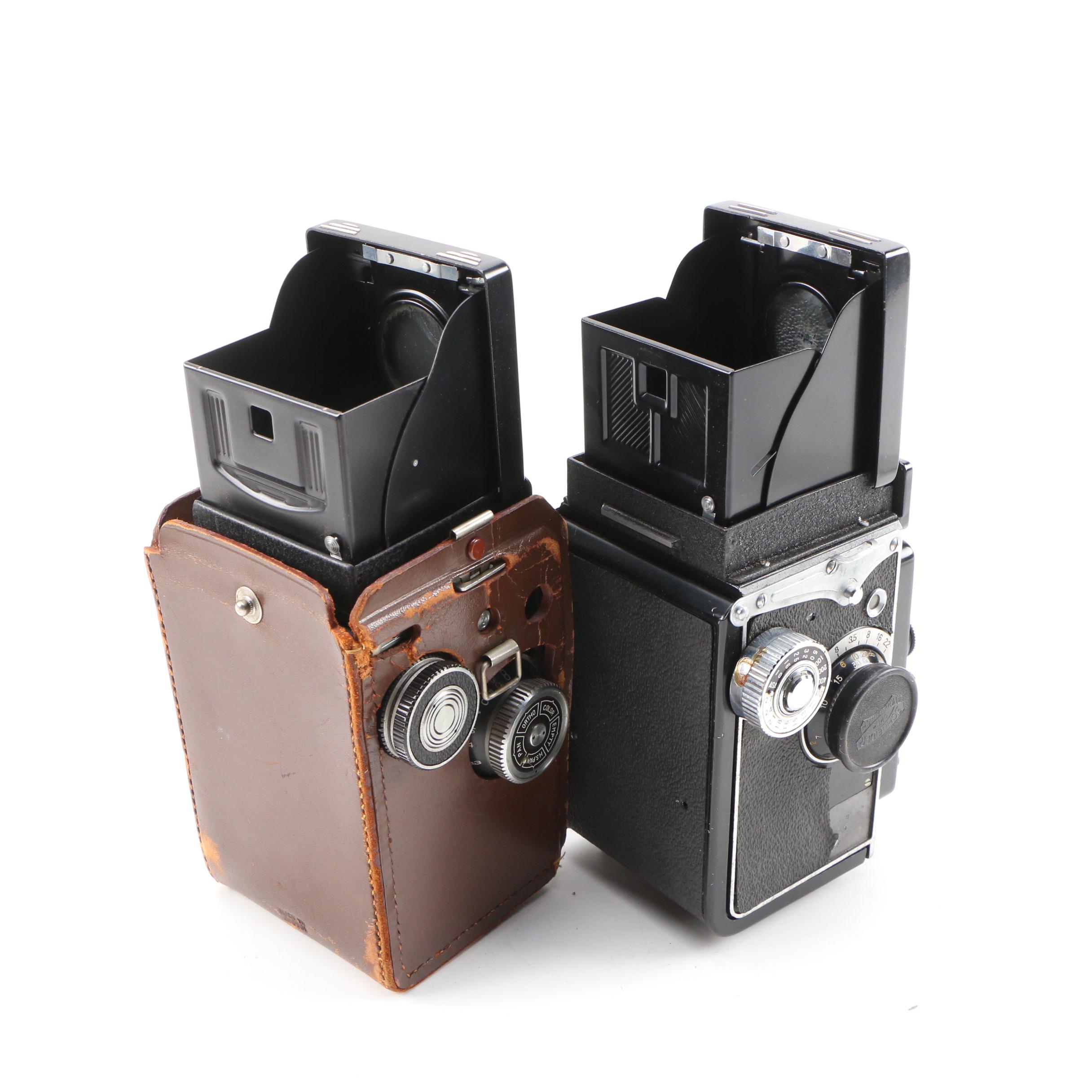 Walz Walzflex and Yashica Yashica-D Medium Format TLR Cameras, Mid/Late 20th C.