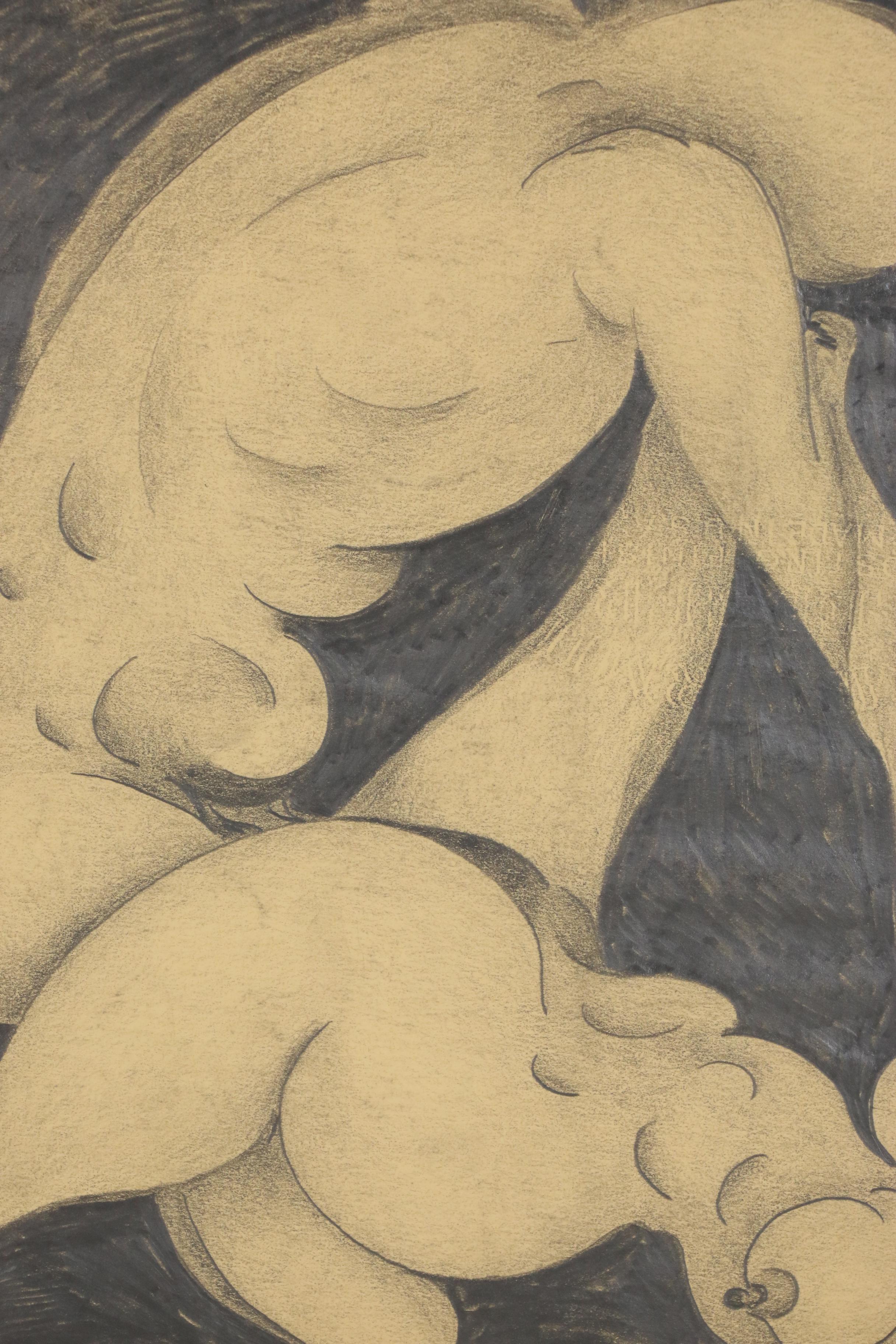 Abstract Erotic Graphite Drawing, Circa 1970