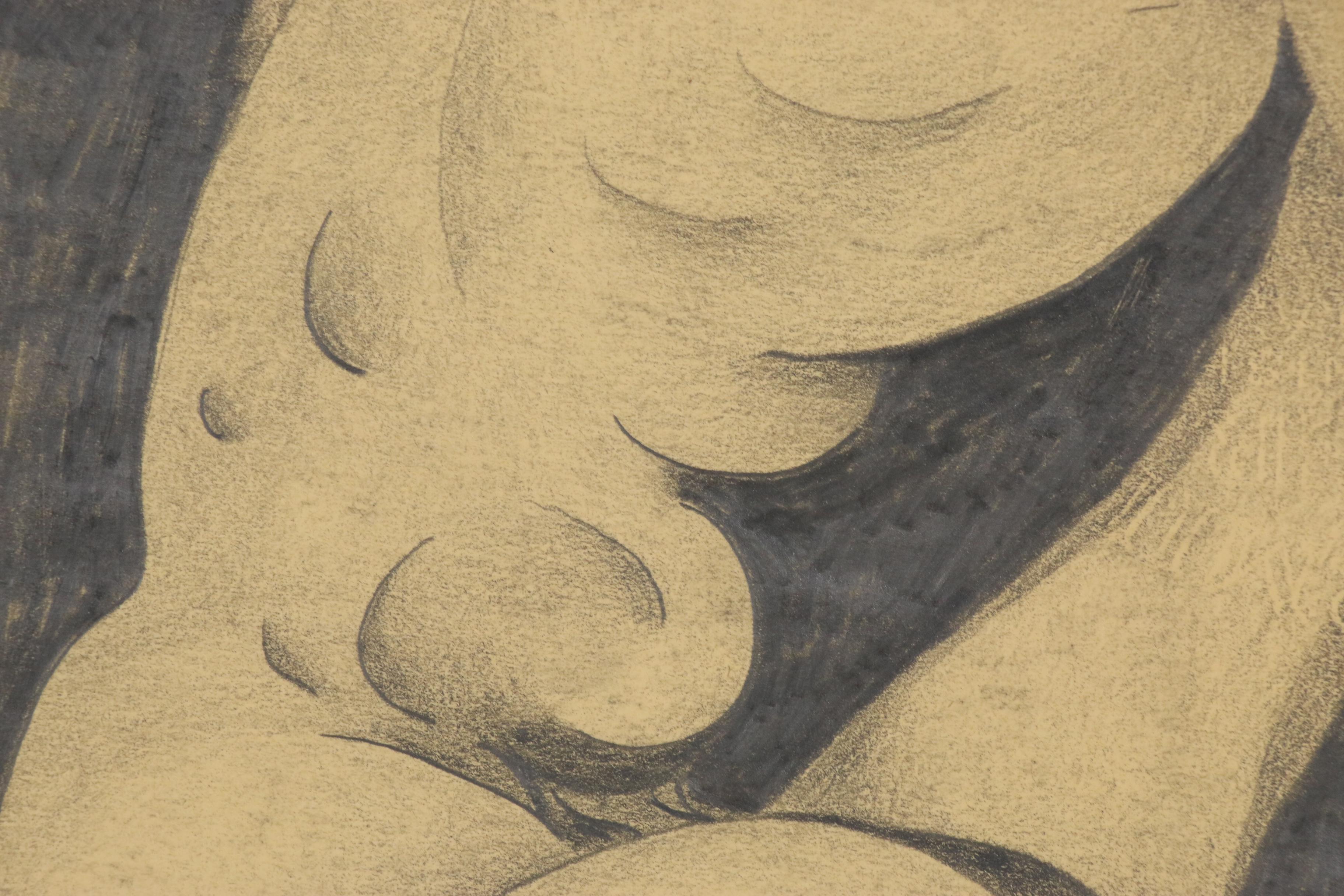 Abstract Erotic Graphite Drawing, Circa 1970