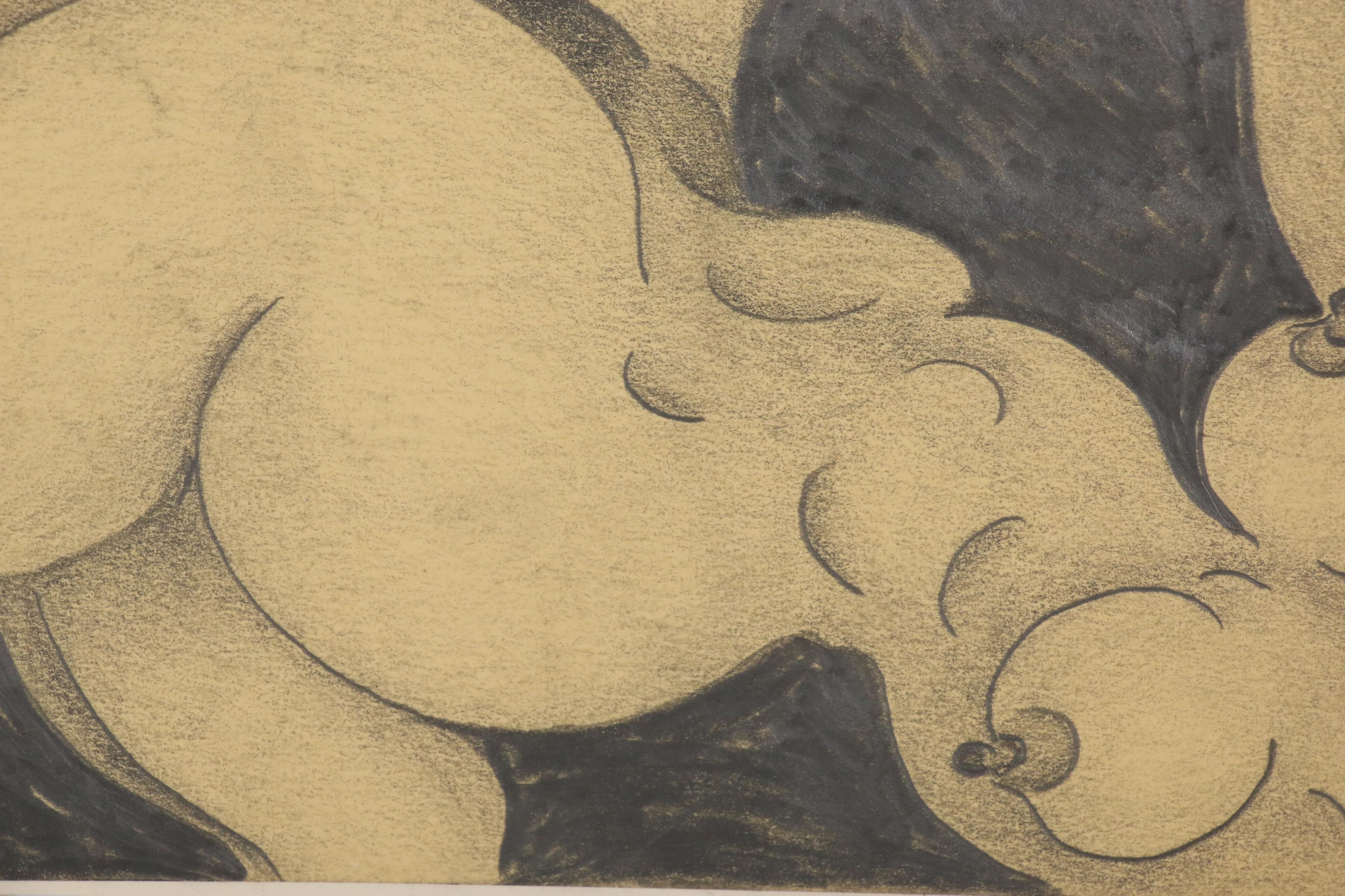 Abstract Erotic Graphite Drawing, Circa 1970