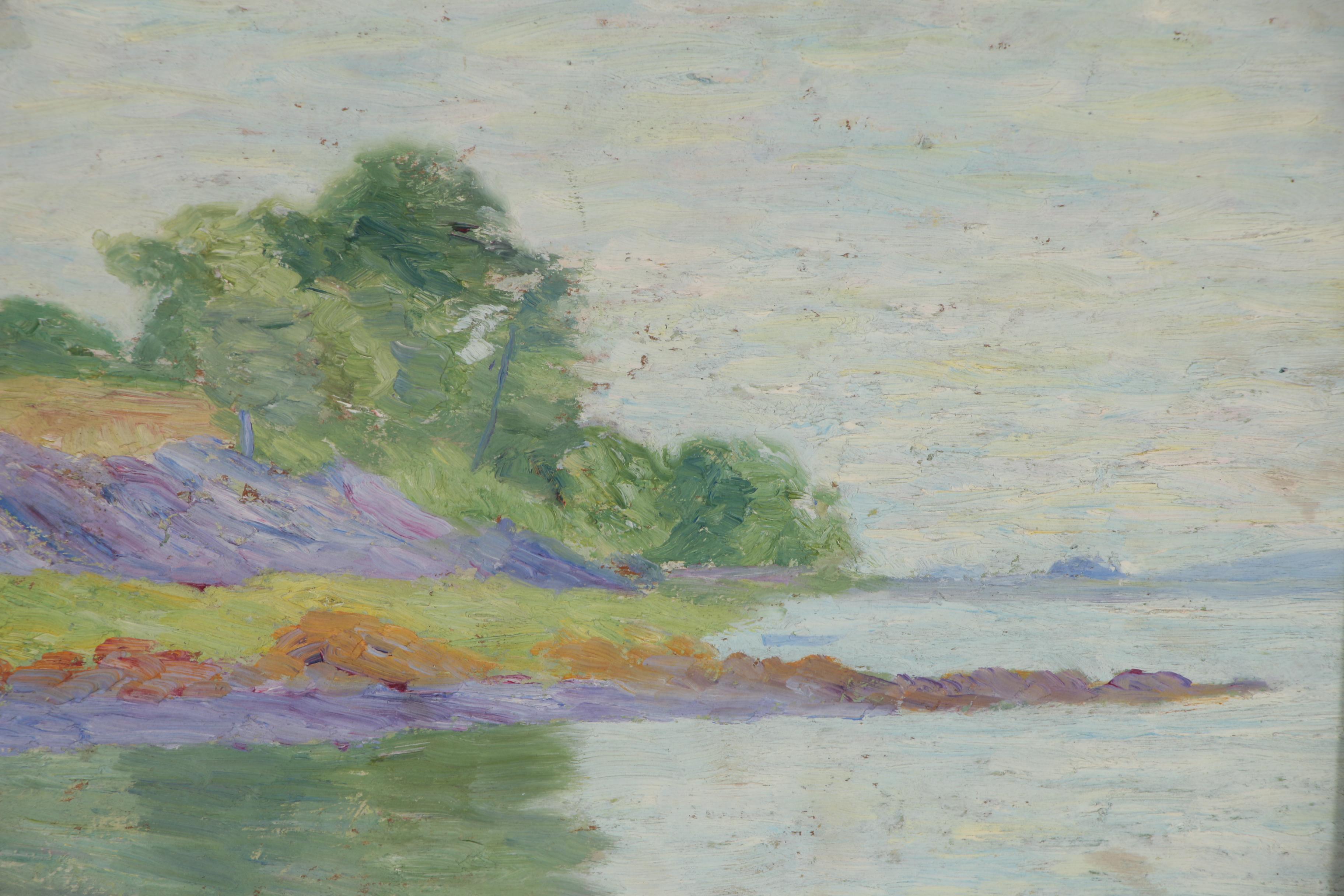 Mary B. Hazelton Landscape Oil Painting, 1907