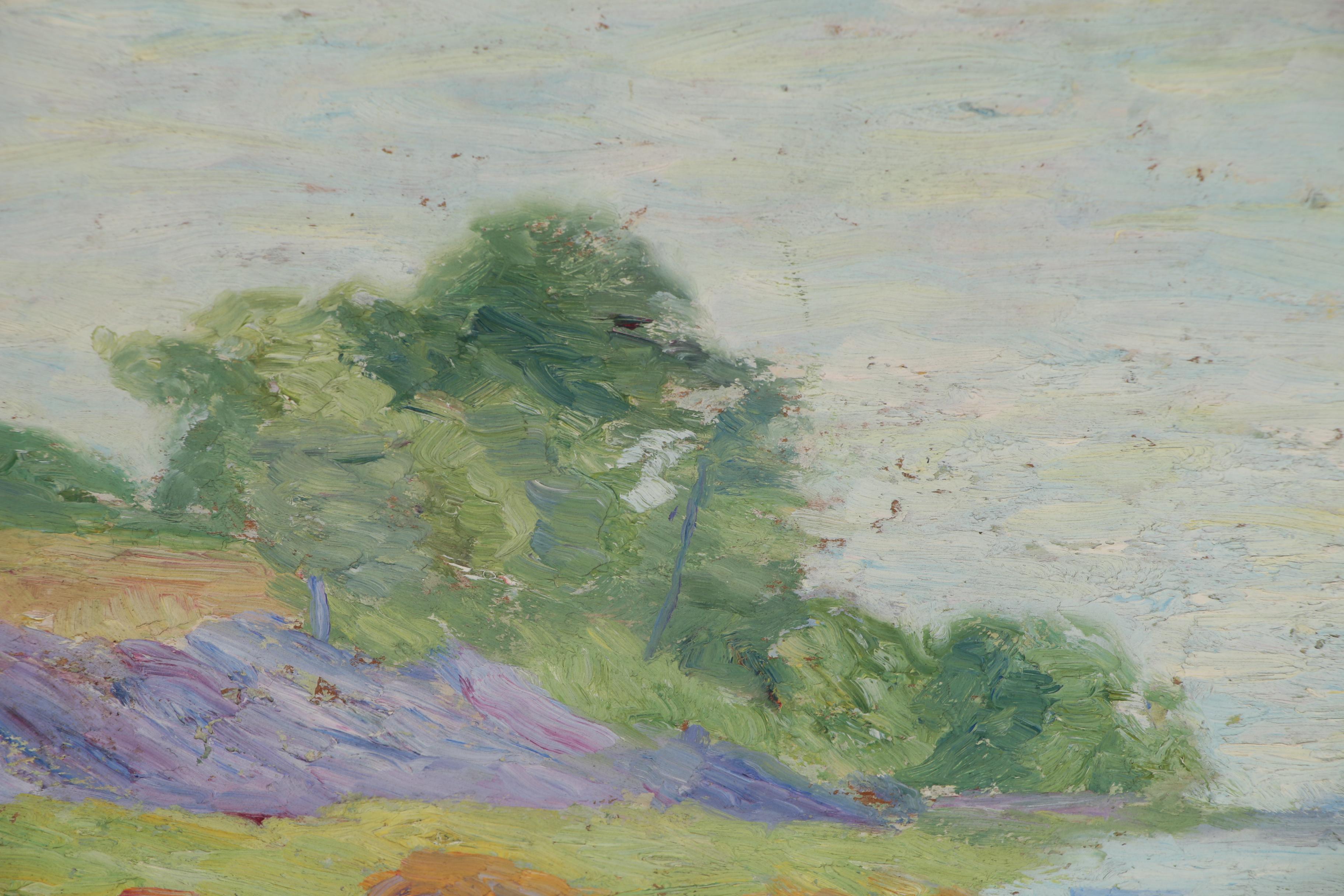 Mary B. Hazelton Landscape Oil Painting, 1907