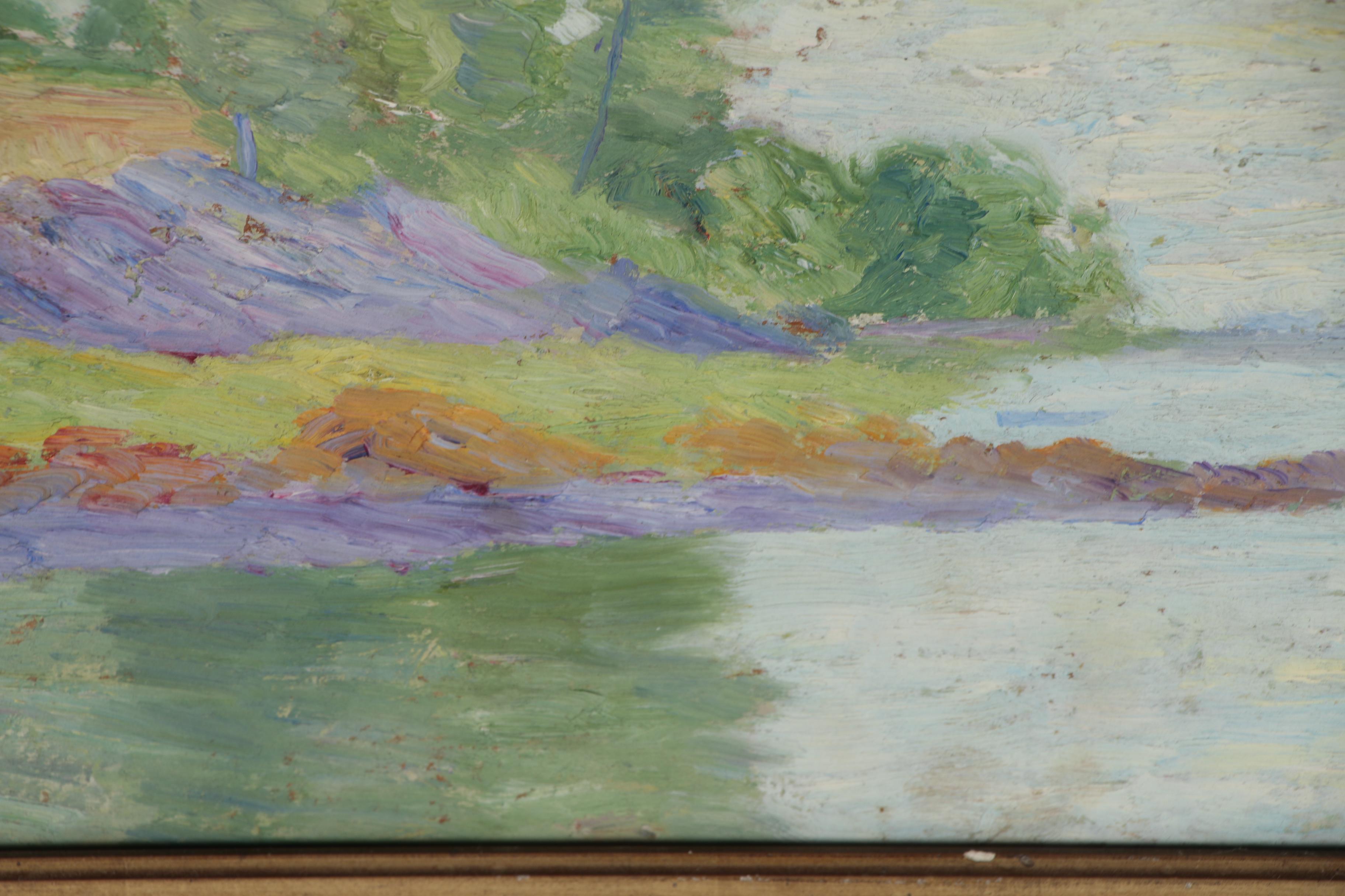 Mary B. Hazelton Landscape Oil Painting, 1907