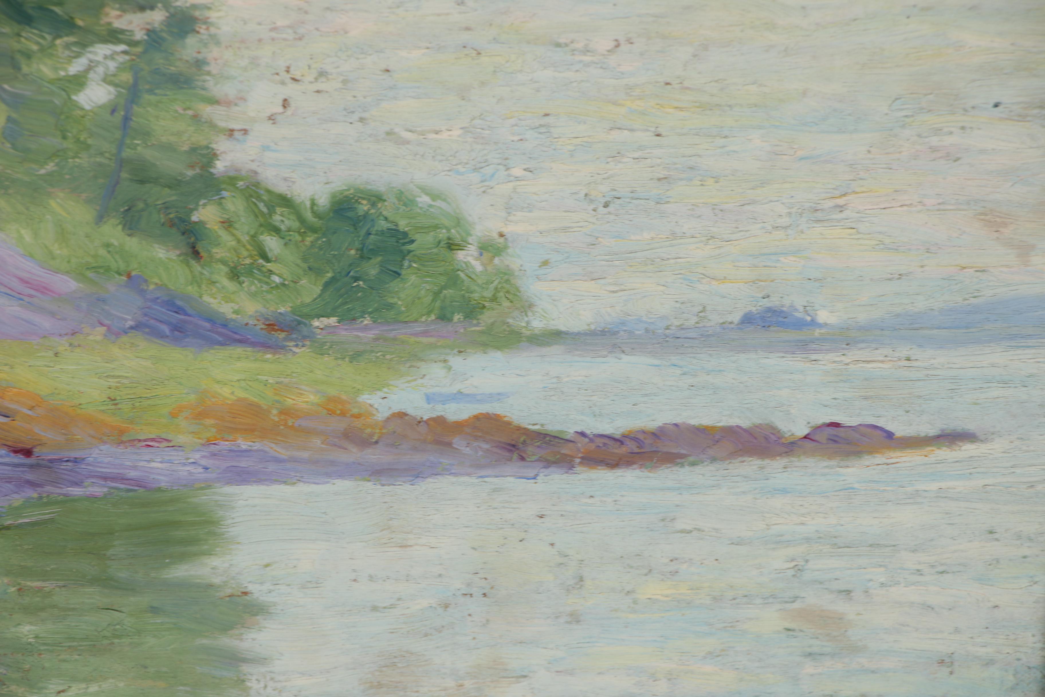 Mary B. Hazelton Landscape Oil Painting, 1907