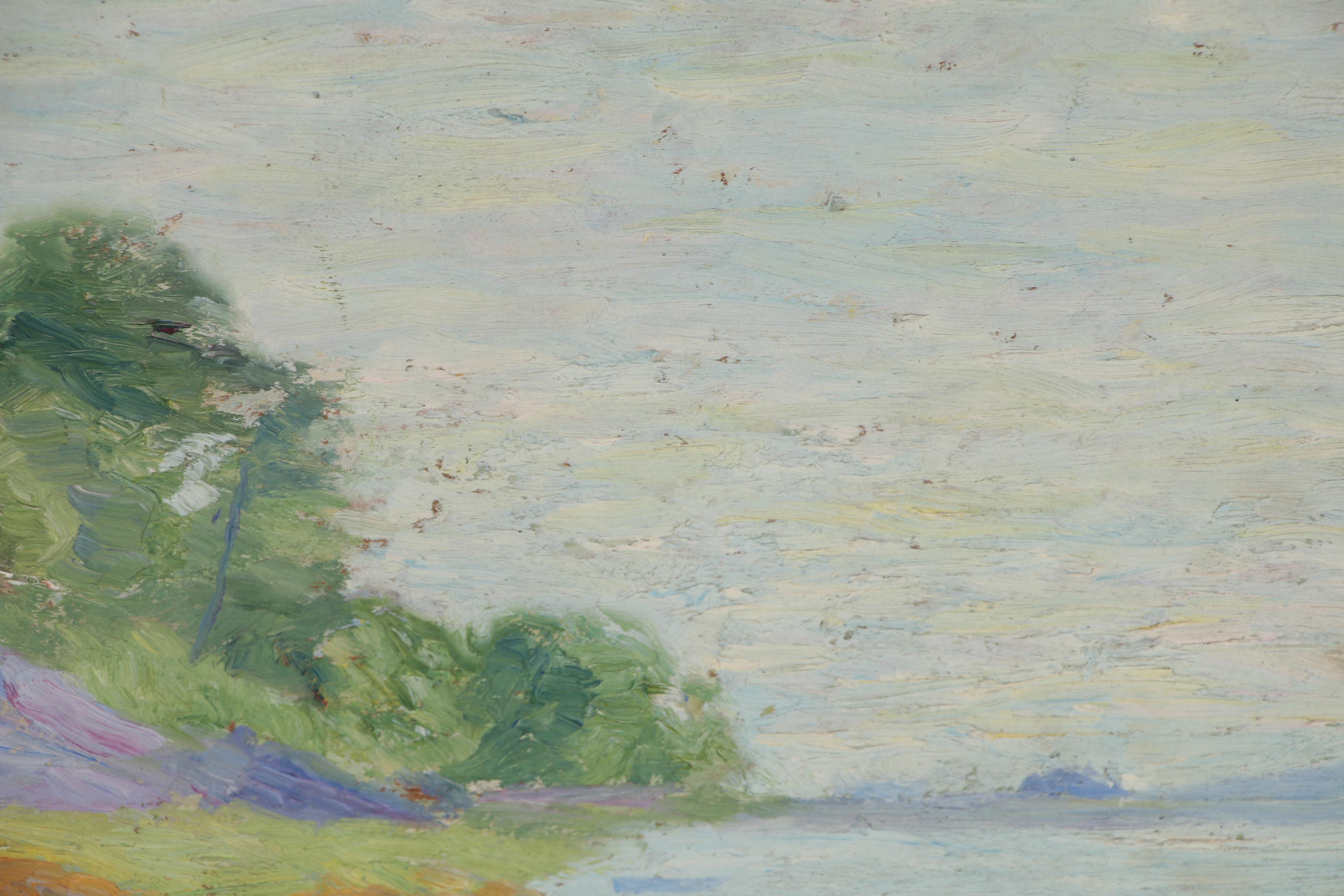 Mary B. Hazelton Landscape Oil Painting, 1907