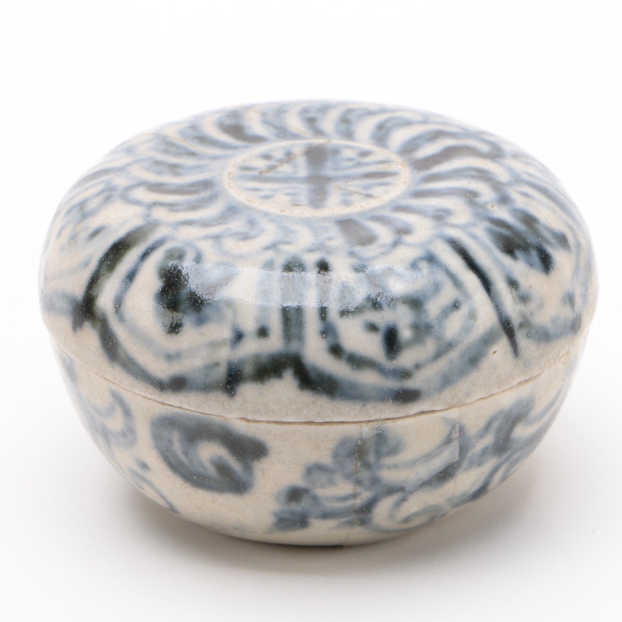 Chinese Porcelain Seal Paste Box, Ming Dynasty