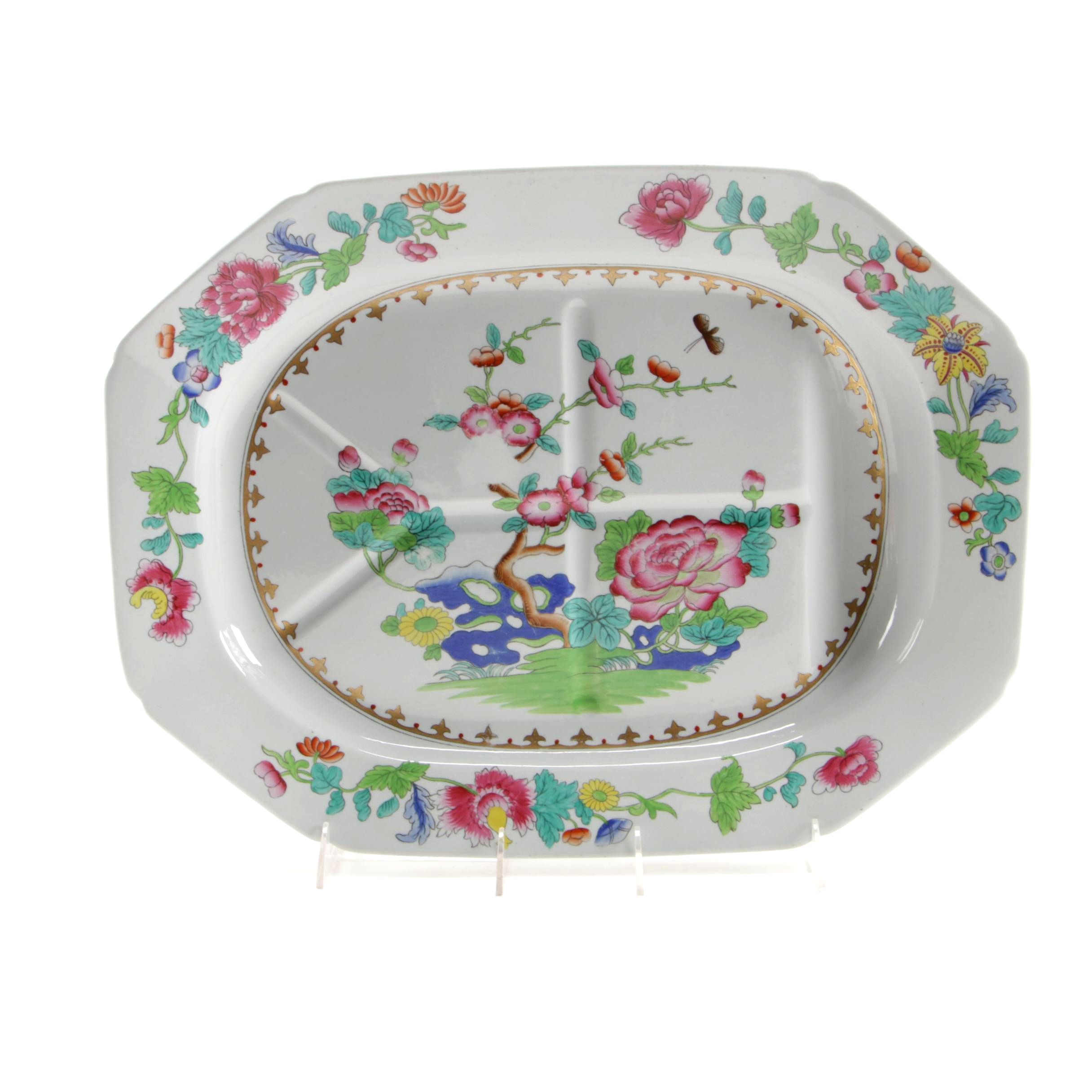 Josiah Spode Stone China Transferware Serving Platter with Gilt Trim, 1805-30