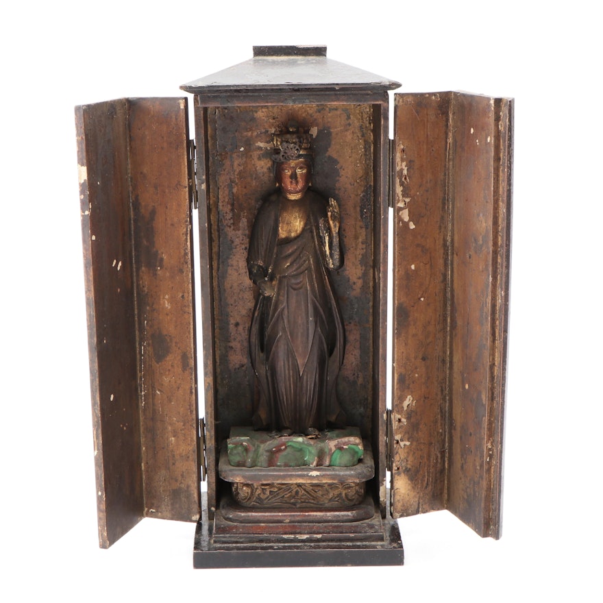 Japanese Buddhist 'Zushi' Traveling Shrine, Late 19th to Early 20th Century