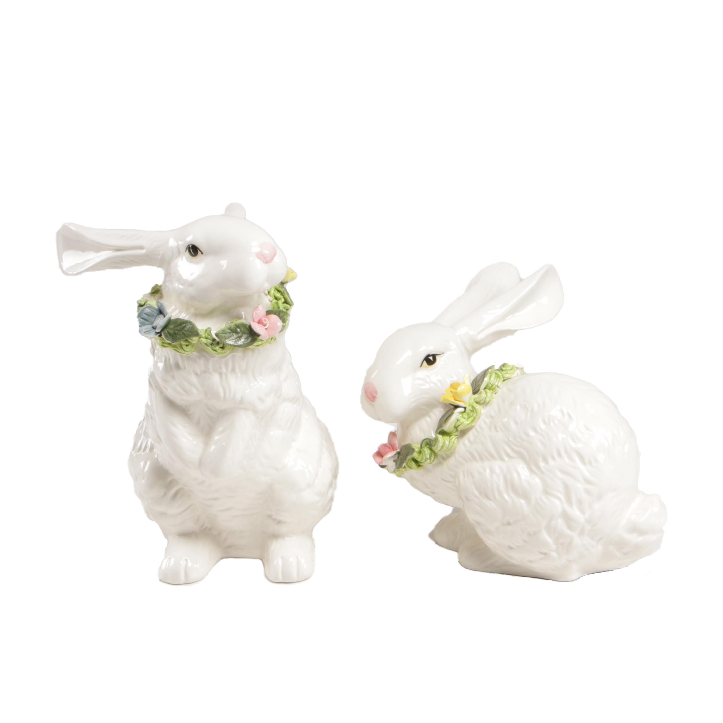 Ceramic Rabbit Figurines, Late 20th Century