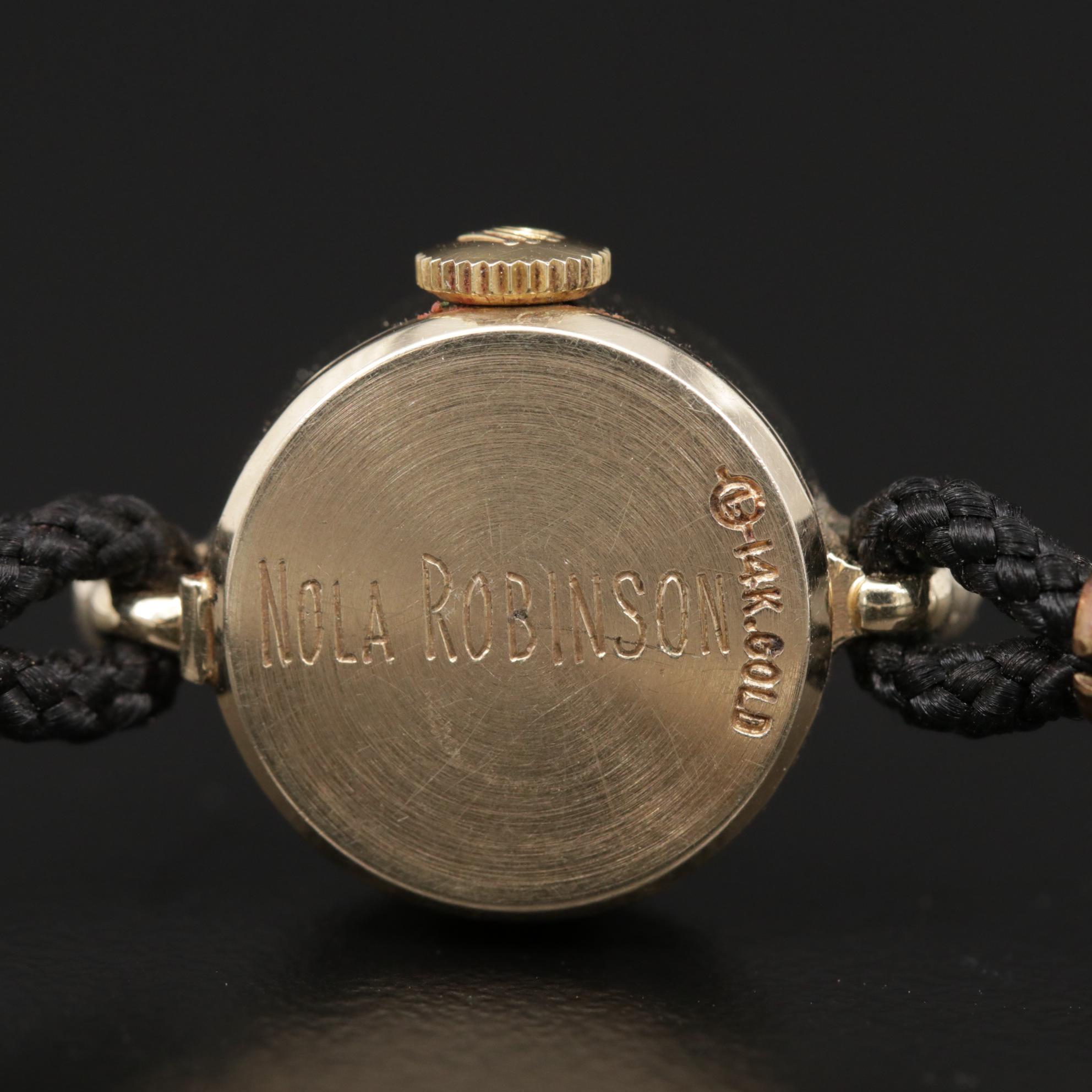 Rolex 14K Gold and Diamond Stem Wind Watch, Vintage