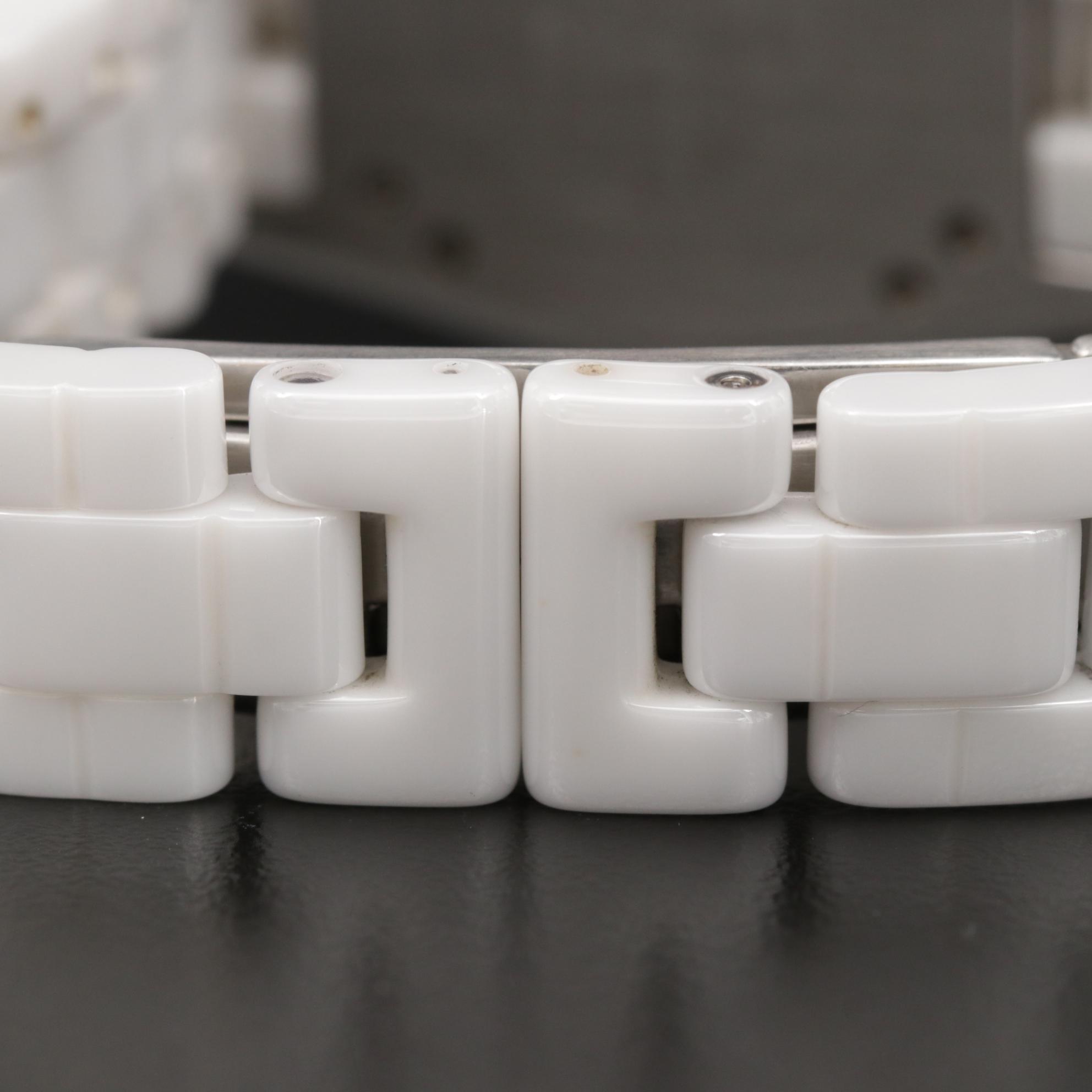 LeChateau Ceramic and Stainless Steel Watch With Mother of Pearl Dial