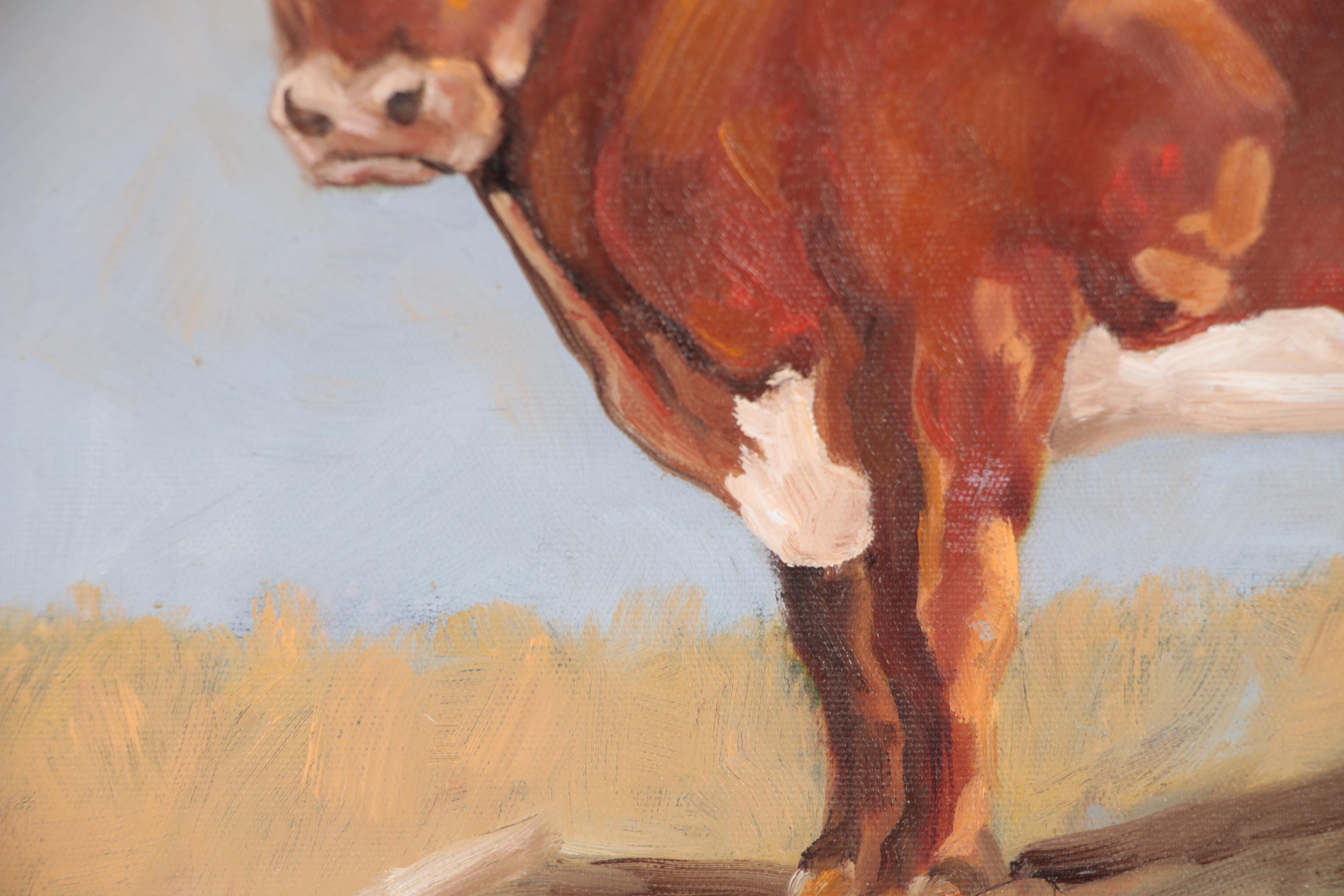 Rebecca Manns Oil Painting "Long Horn Bull"
