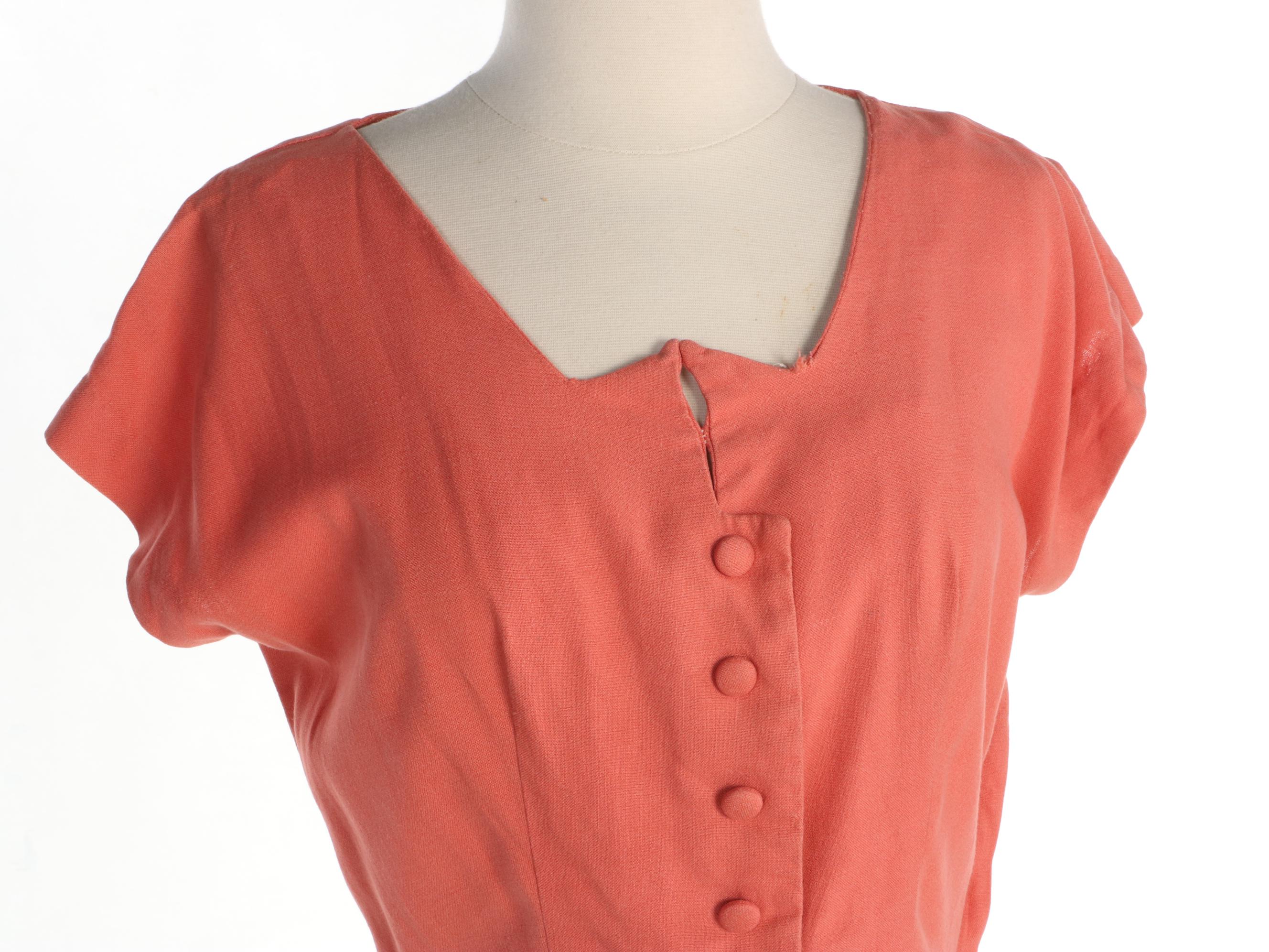 Franklin Chicago Salon Dress and Brewster Fifth Avenue Panama Hat, 1940s Vintage