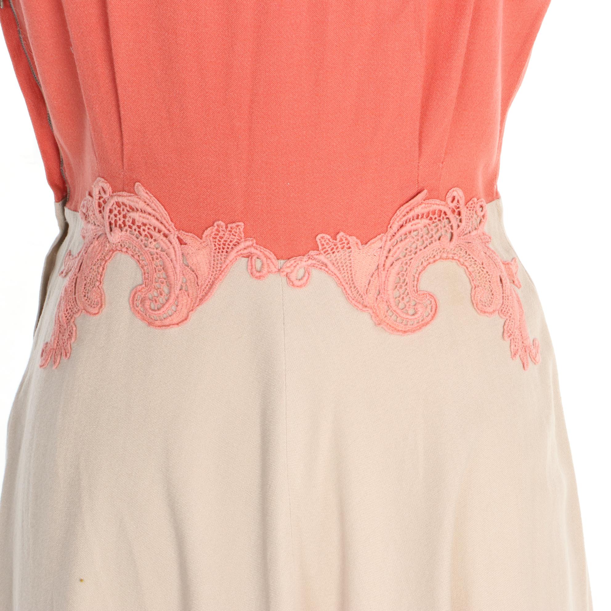 Franklin Chicago Salon Dress and Brewster Fifth Avenue Panama Hat, 1940s Vintage