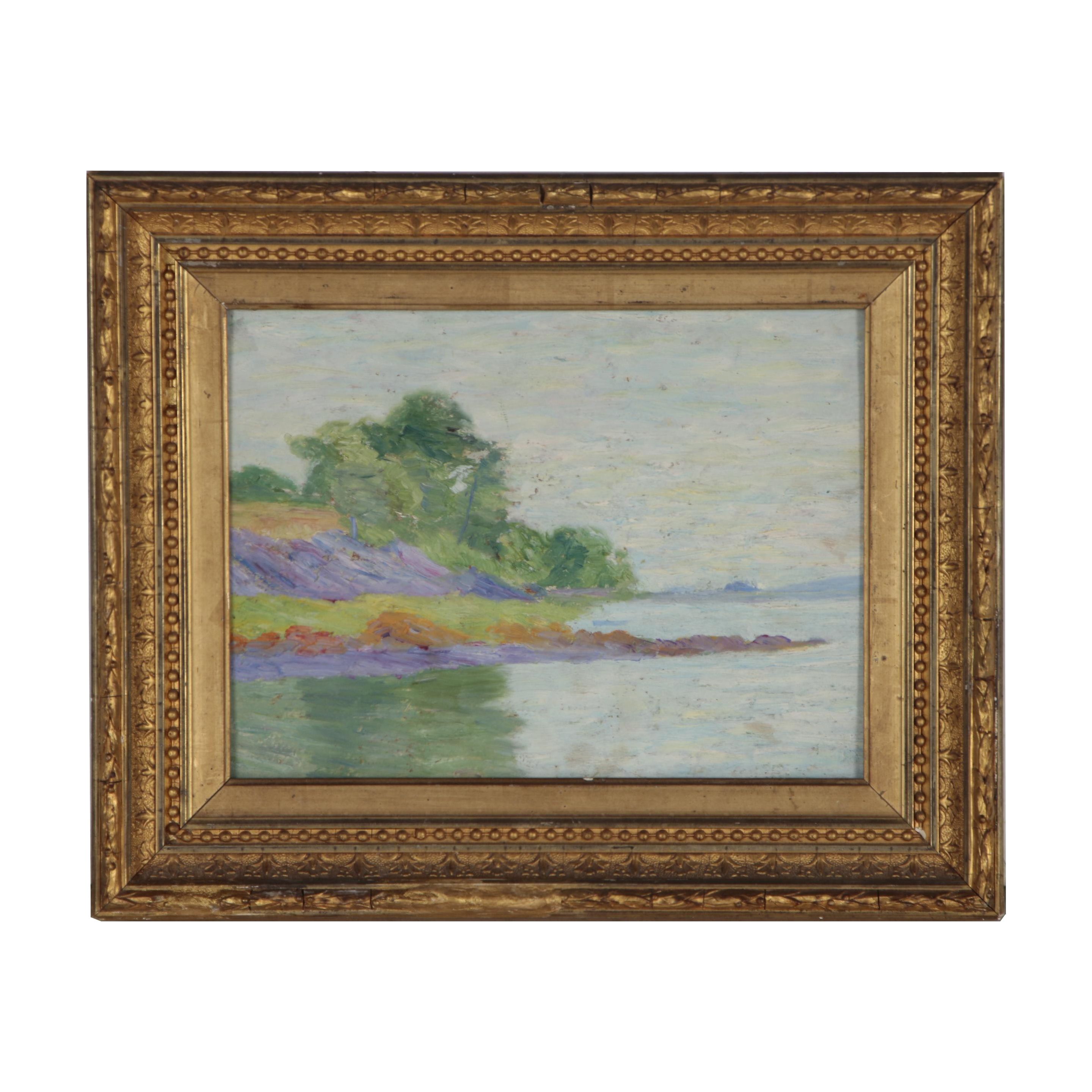 Mary B. Hazelton Landscape Oil Painting, 1907