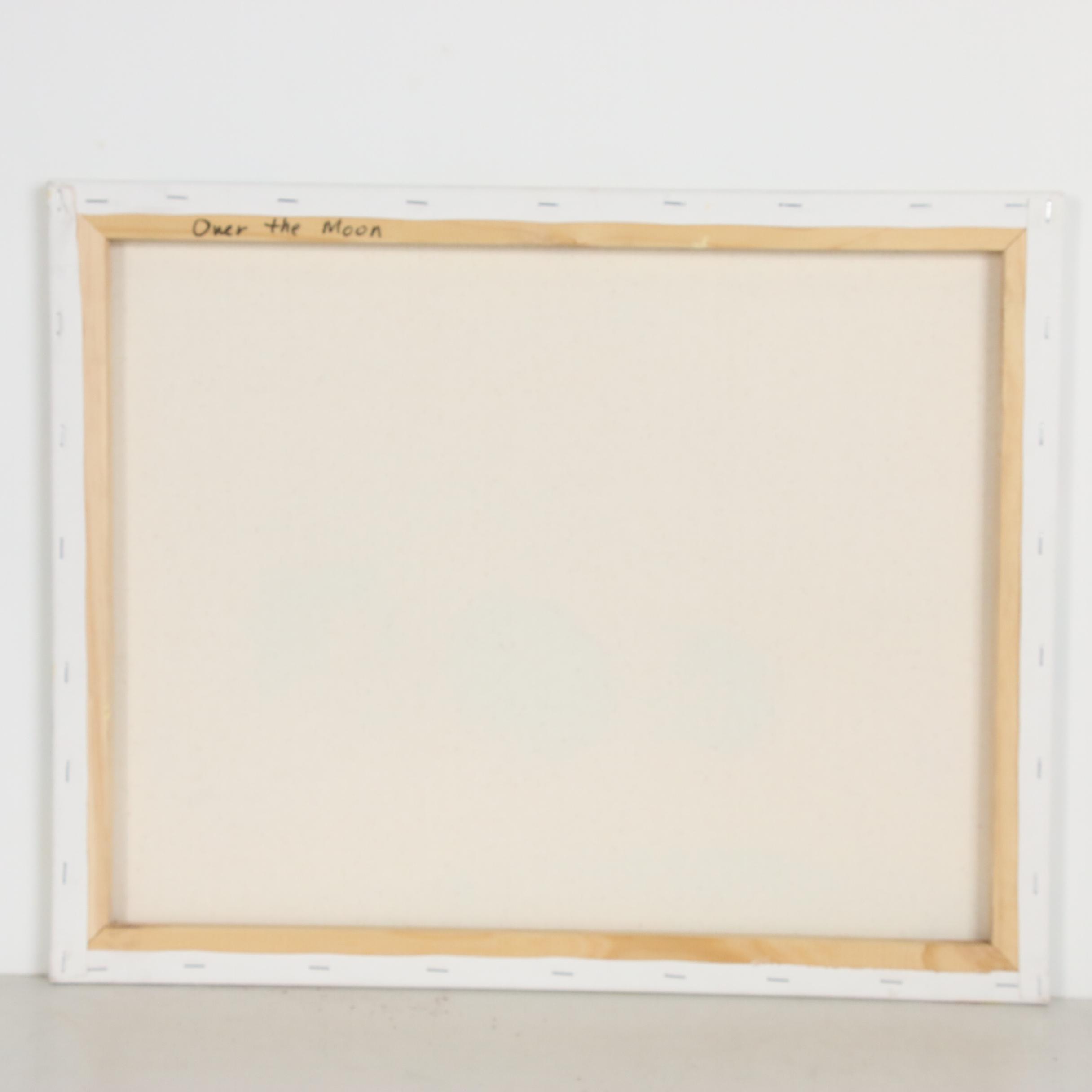 Acrylic Painting of Abstract Landscape "Over the Moon"