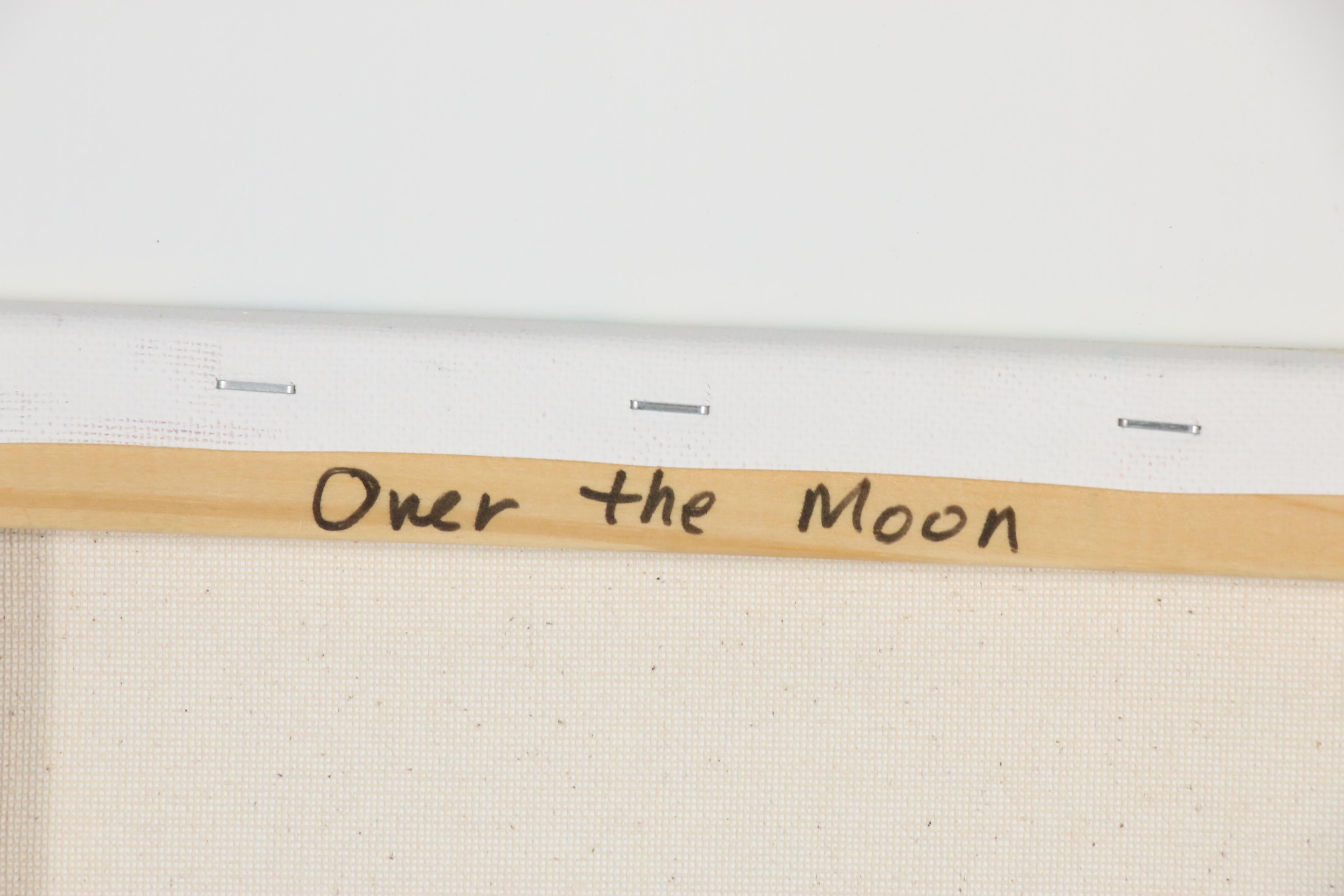 Acrylic Painting of Abstract Landscape "Over the Moon"