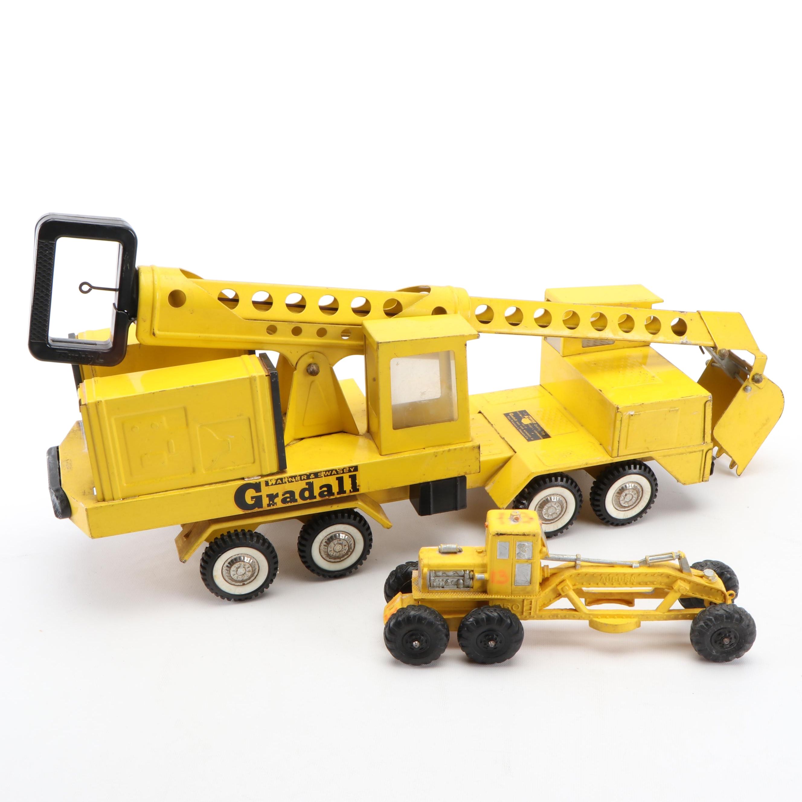 Buddy L "Gradall" Truck with Auburn Rubber Farm Toy Truck