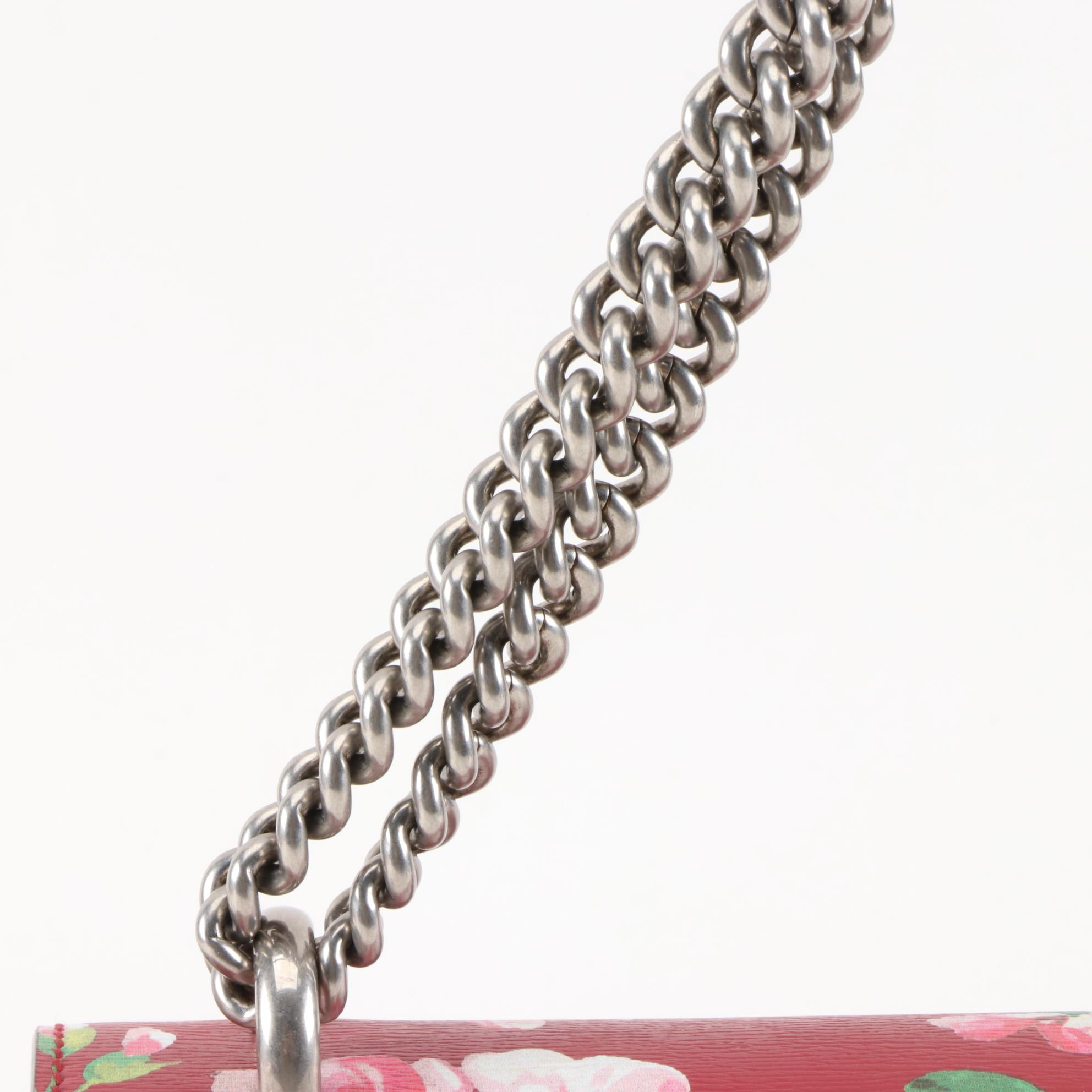 Gucci Red Blooms Print Leather Dionysus Medium Shoulder Bag