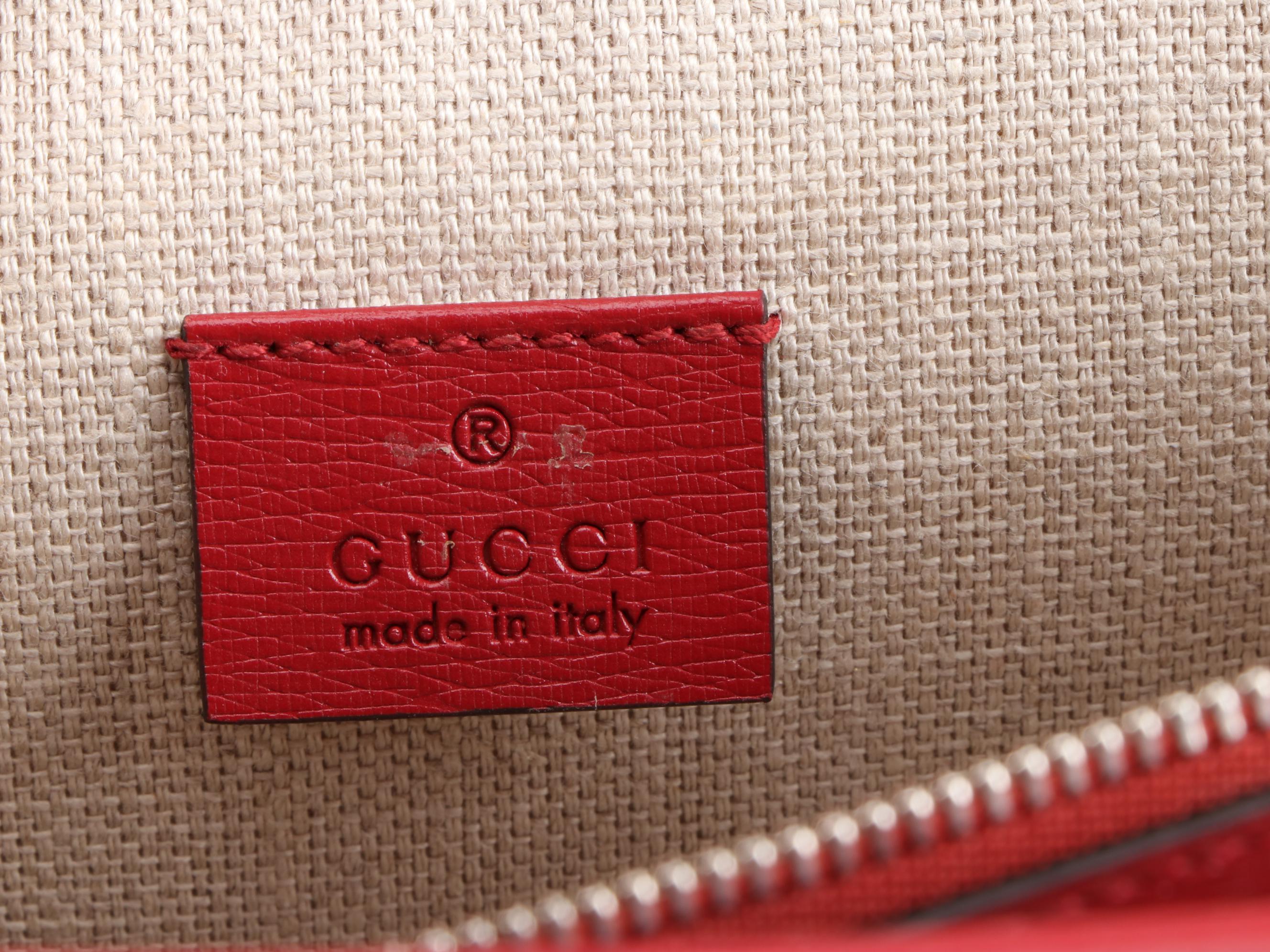 Gucci Red Blooms Print Leather Dionysus Medium Shoulder Bag