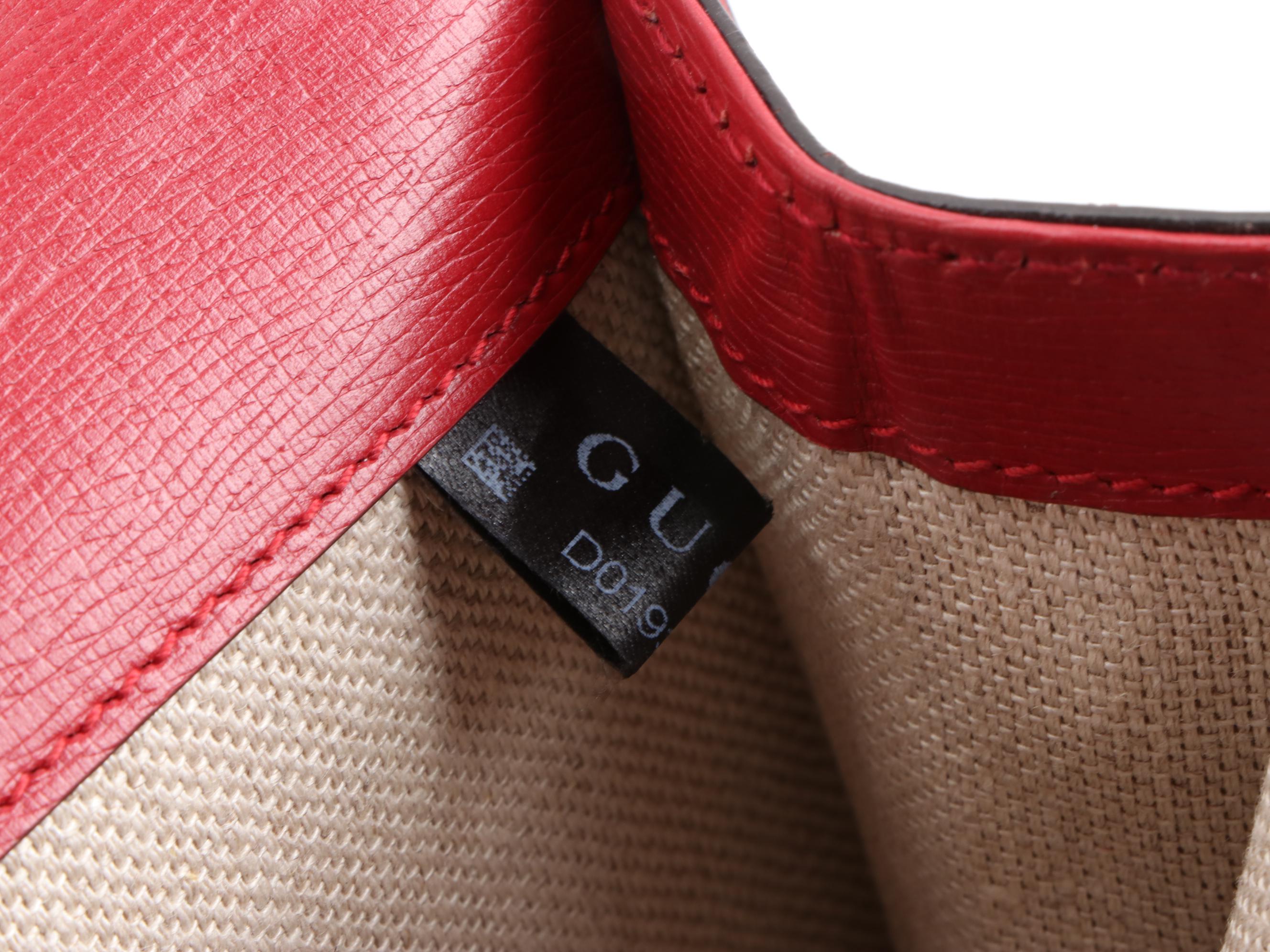 Gucci Red Blooms Print Leather Dionysus Medium Shoulder Bag