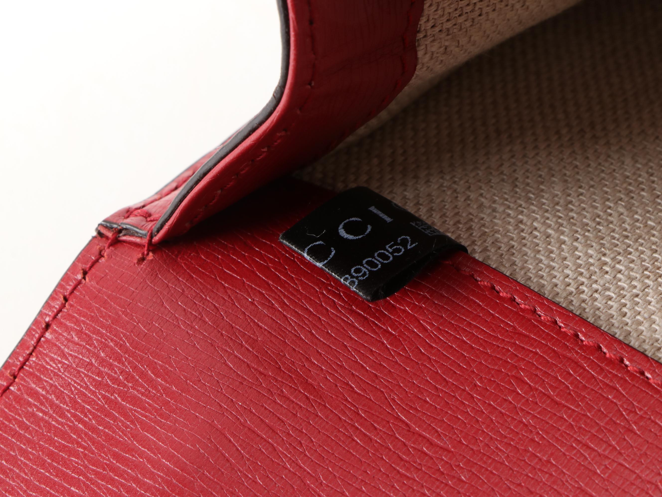 Gucci Red Blooms Print Leather Dionysus Medium Shoulder Bag