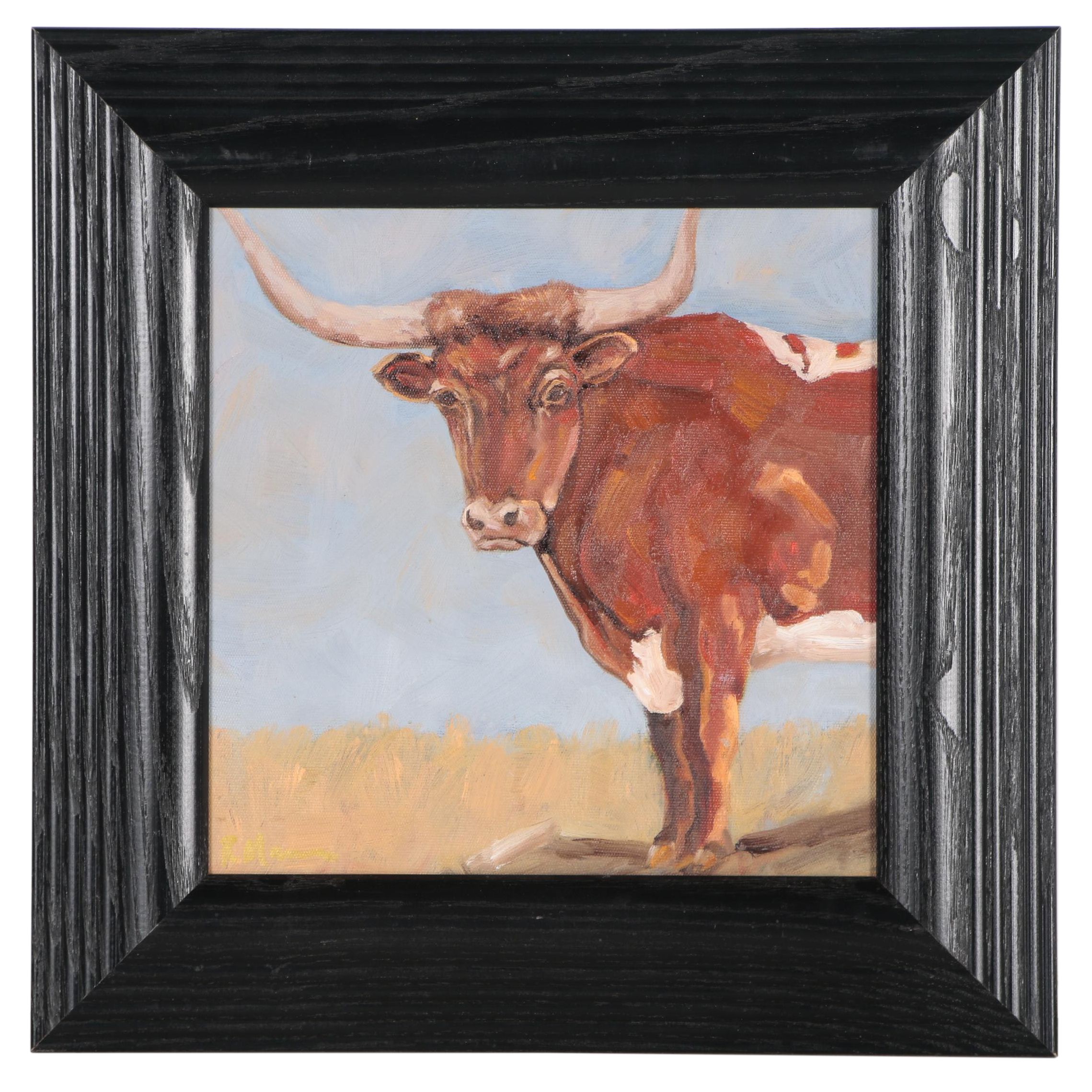 Rebecca Manns Oil Painting "Long Horn Bull"