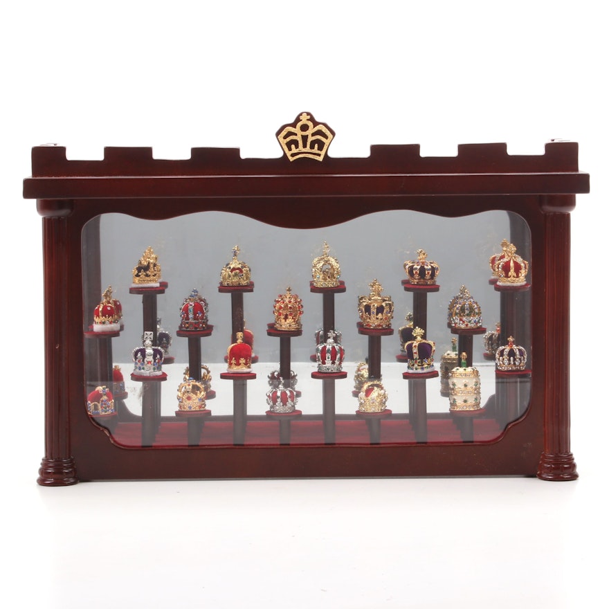 Fabergé Style Minature Crowns with Display Case