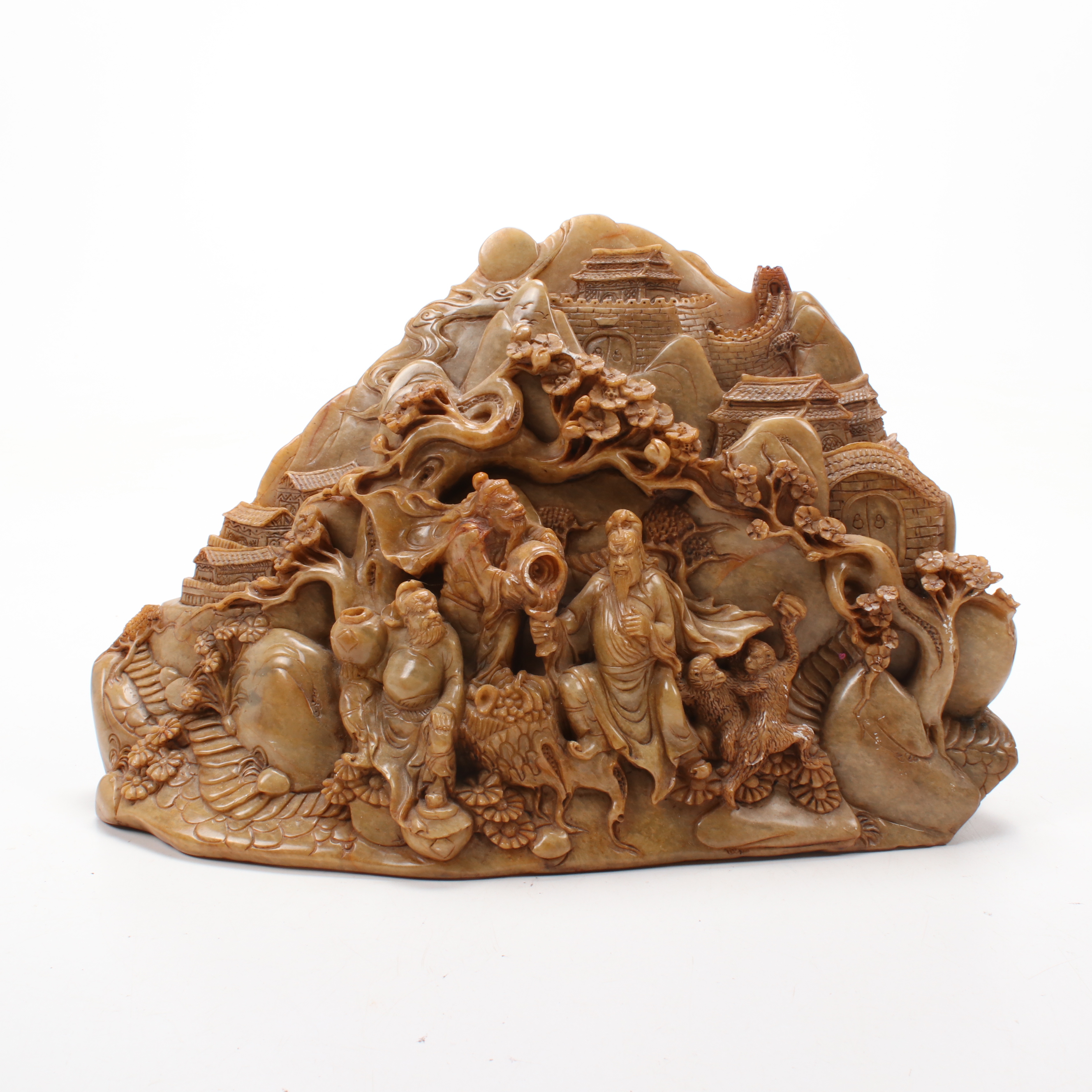 Chinese Carved Soapstone Landscape