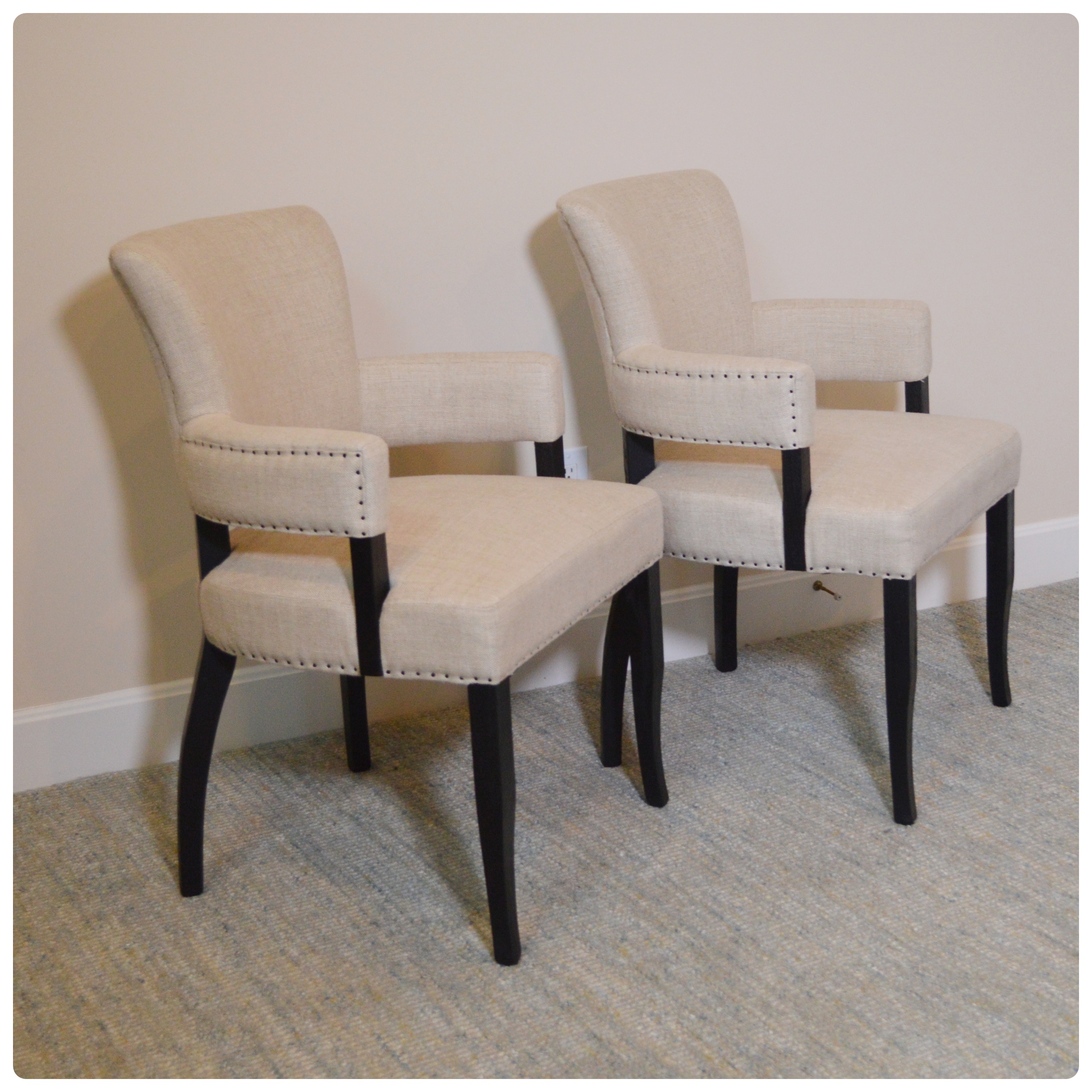 Arhaus "Fallyn" Linen Dining Armchairs