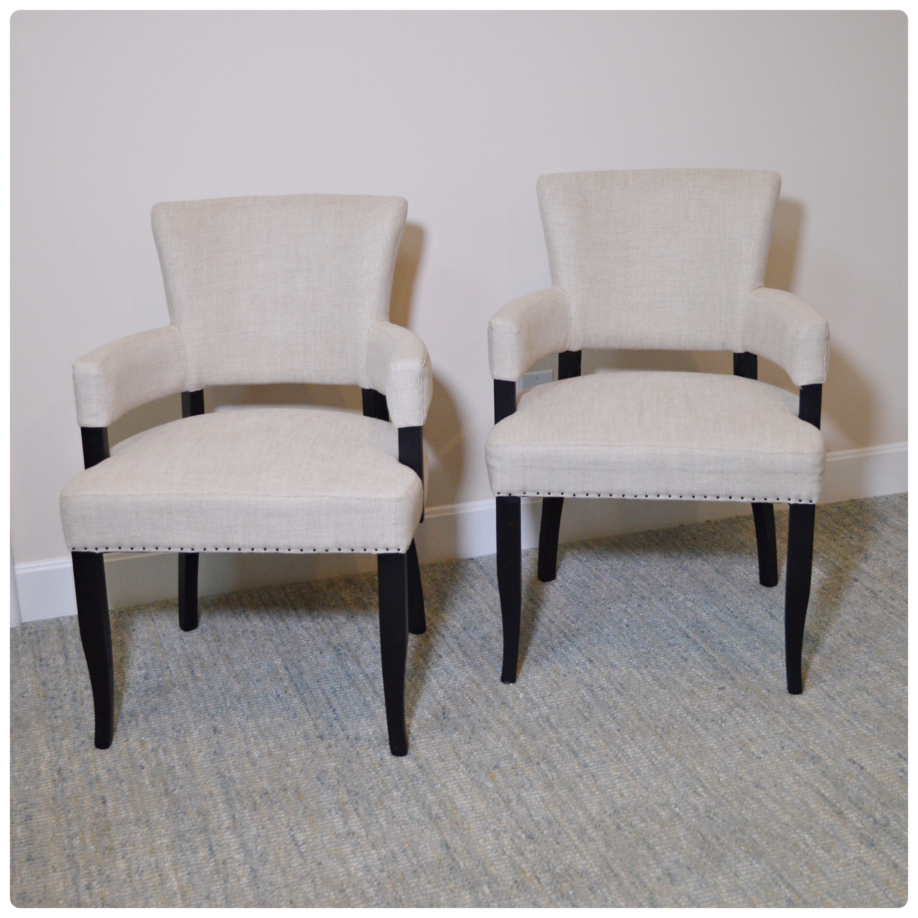 Arhaus "Fallyn" Linen Dining Armchairs