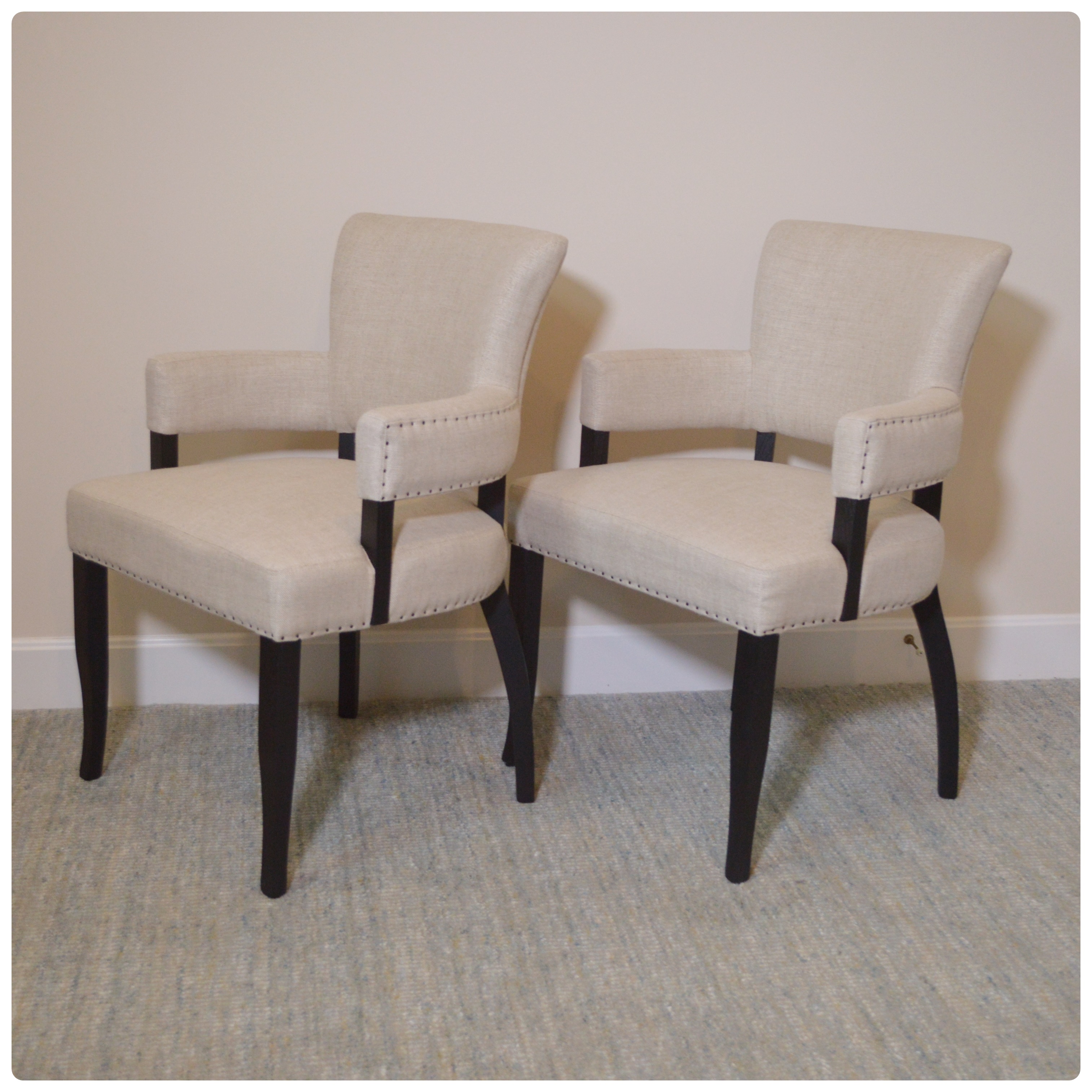 Arhaus "Fallyn" Linen Dining Armchairs