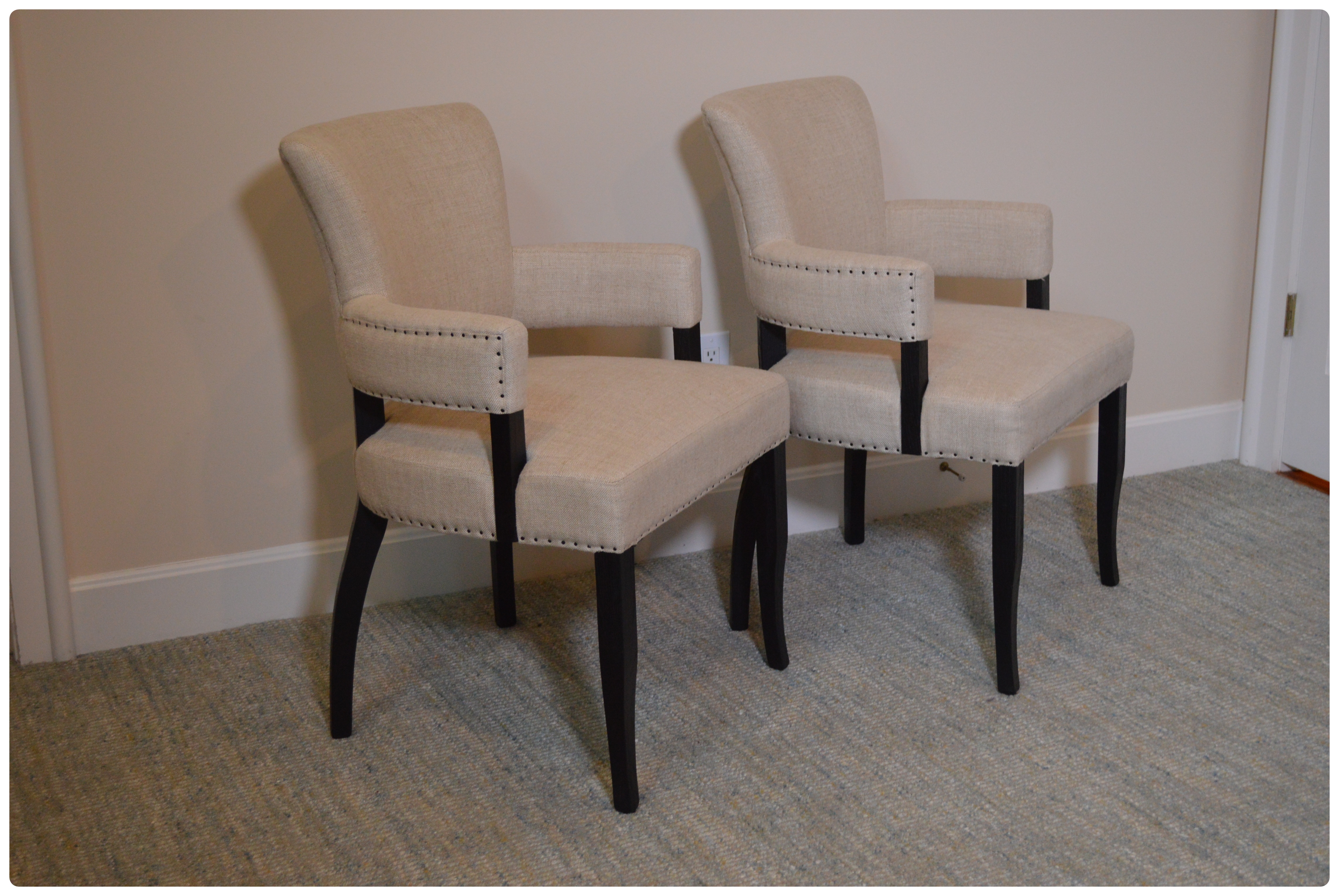 Arhaus "Fallyn" Linen Dining Armchairs